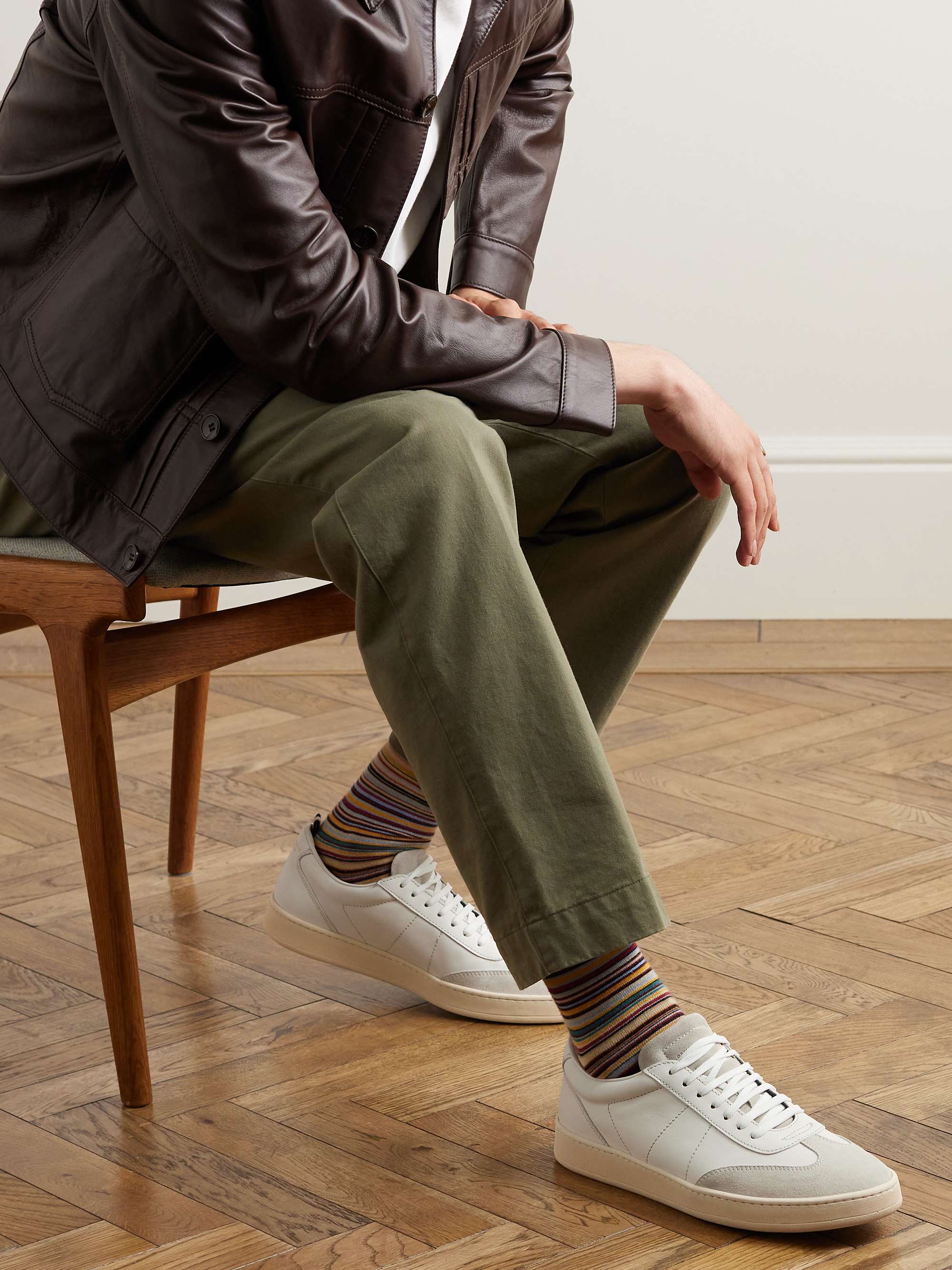 OFFICINE CREATIVE Kombo Suede-Trimmed Leather Sneakers for Men | MR PORTER