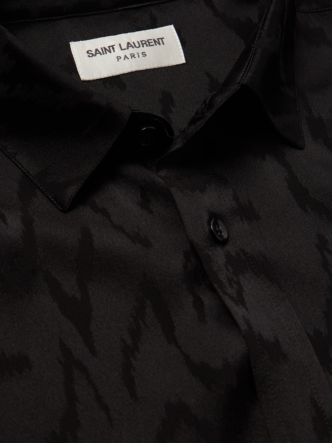 SAINT LAURENT - Silk-Jacquard Shirt - Curated Menswear
