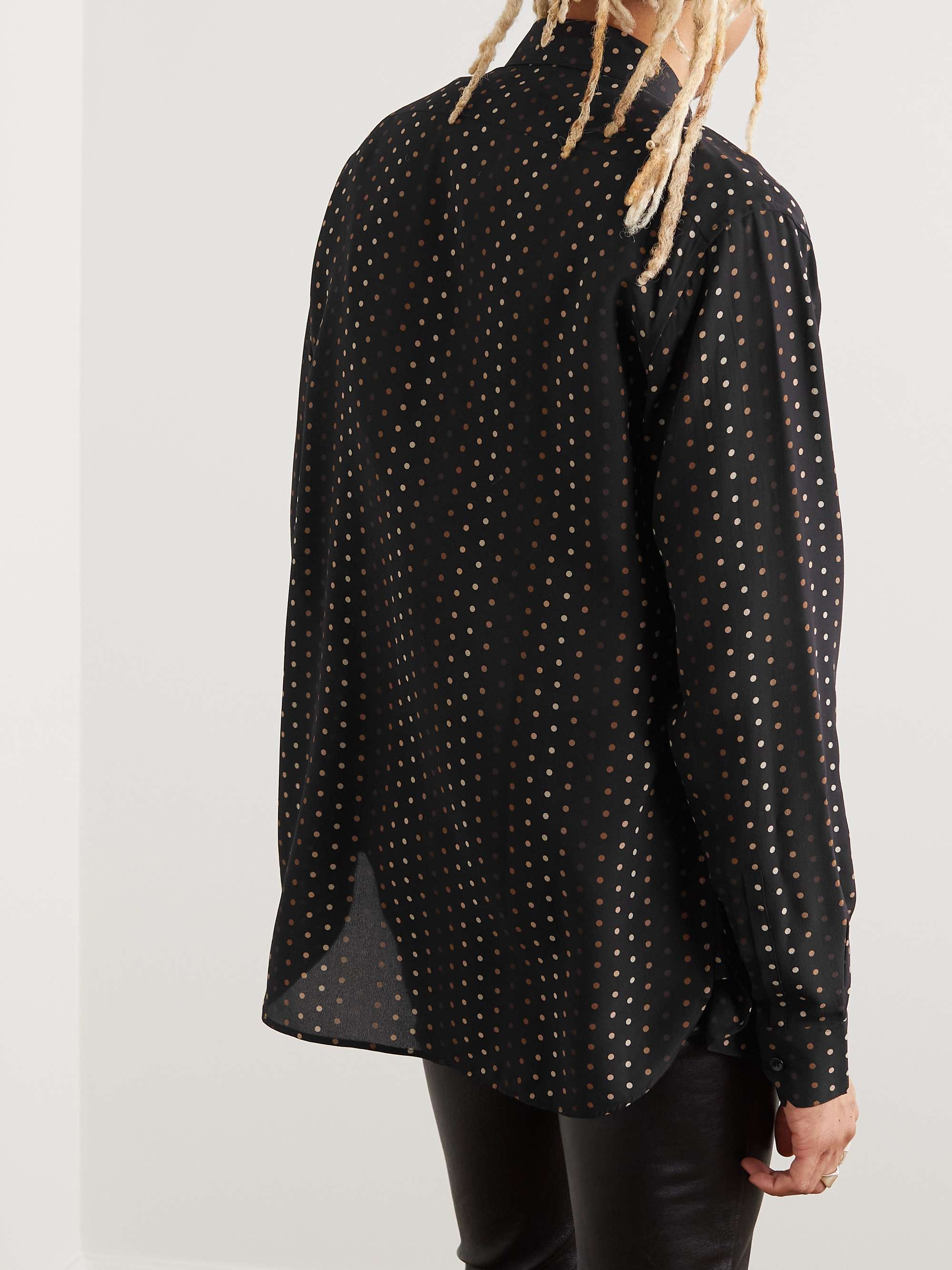 SAINT LAURENT Polka-Dot Silk Shirt
