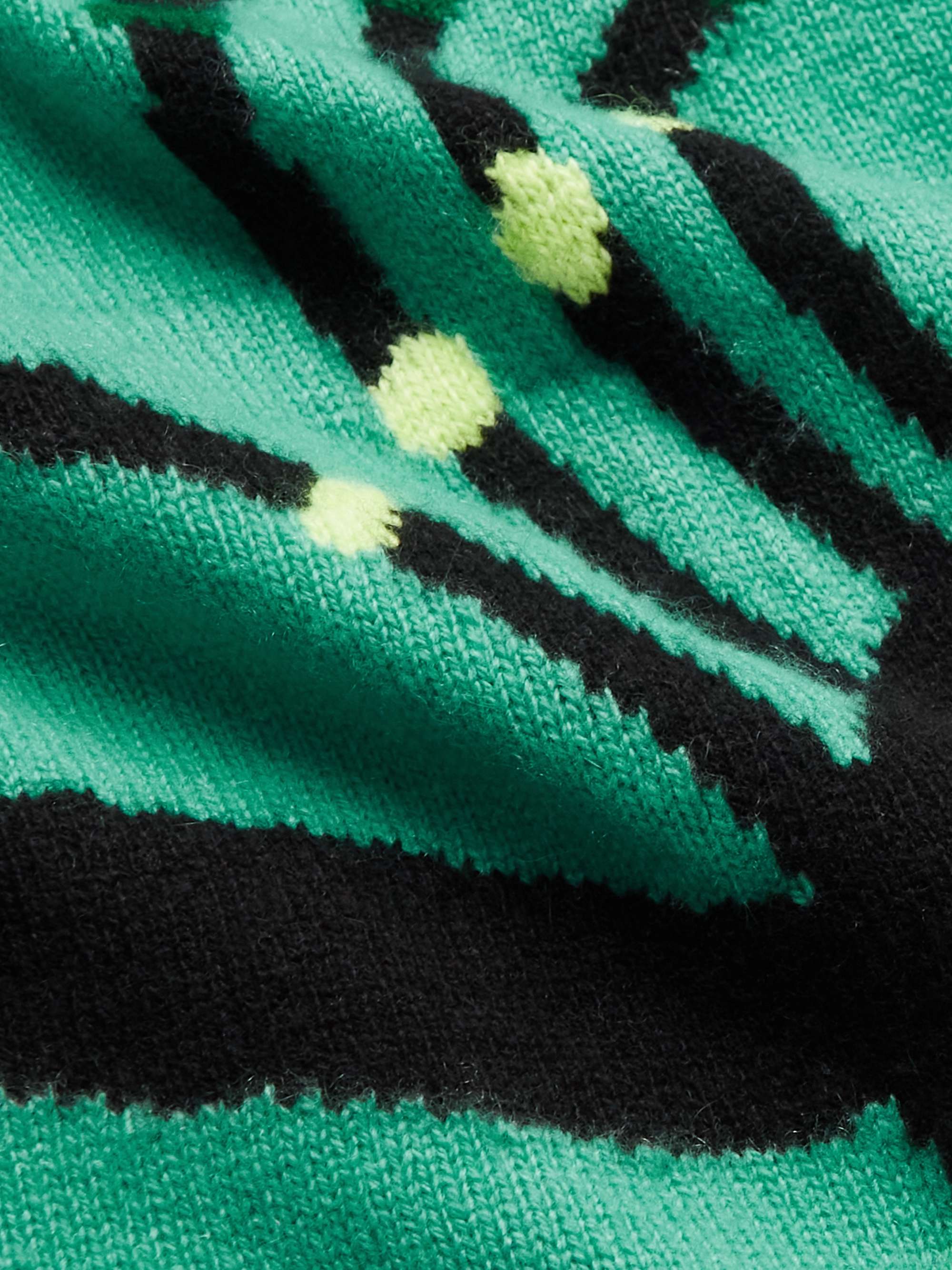 THE ELDER STATESMAN Sealife Jacquard-Knit Cashmere Zip-Up Sweater