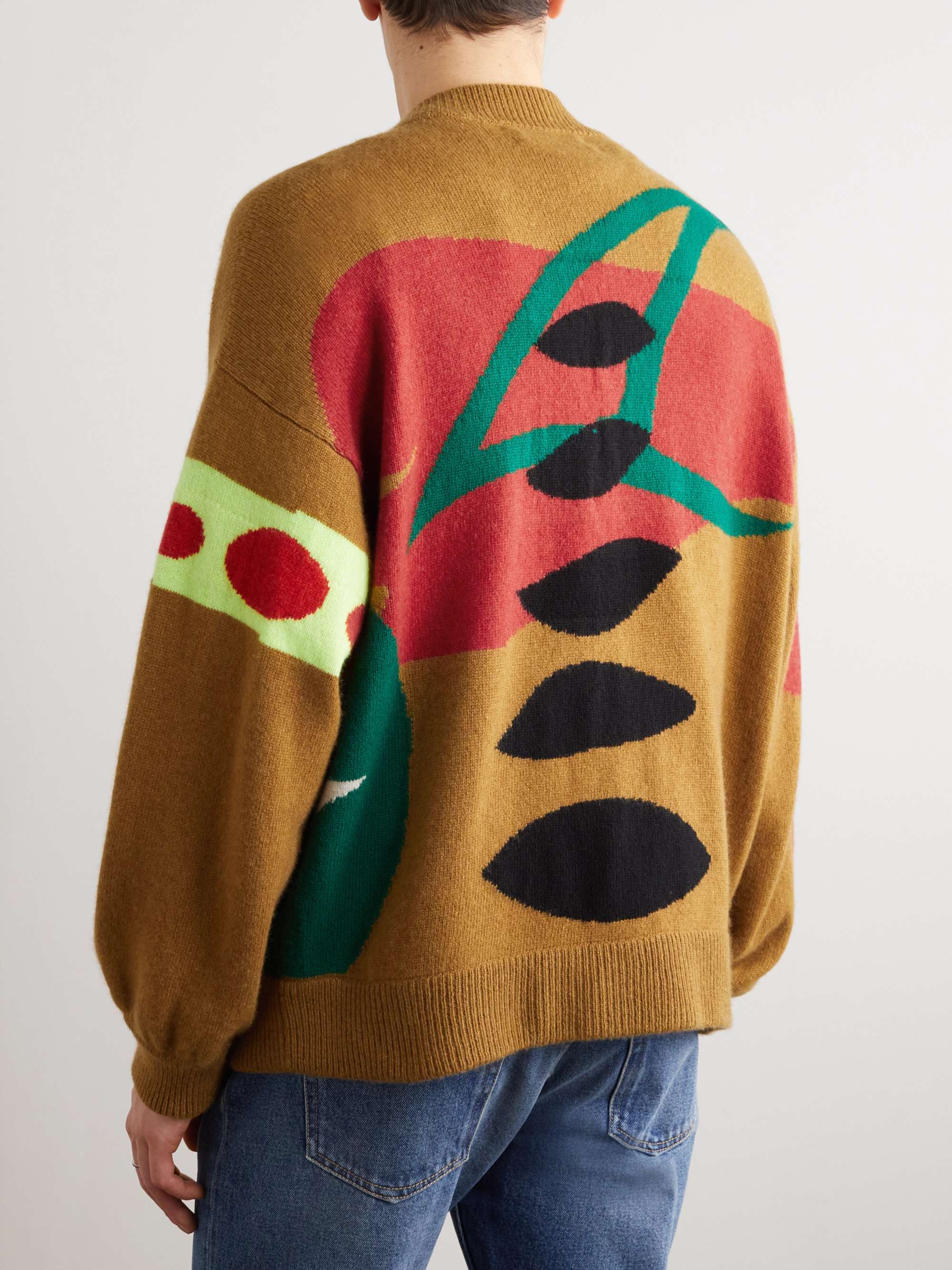 THE ELDER STATESMAN Sealife Jacquard-Knit Cashmere Zip-Up Sweater