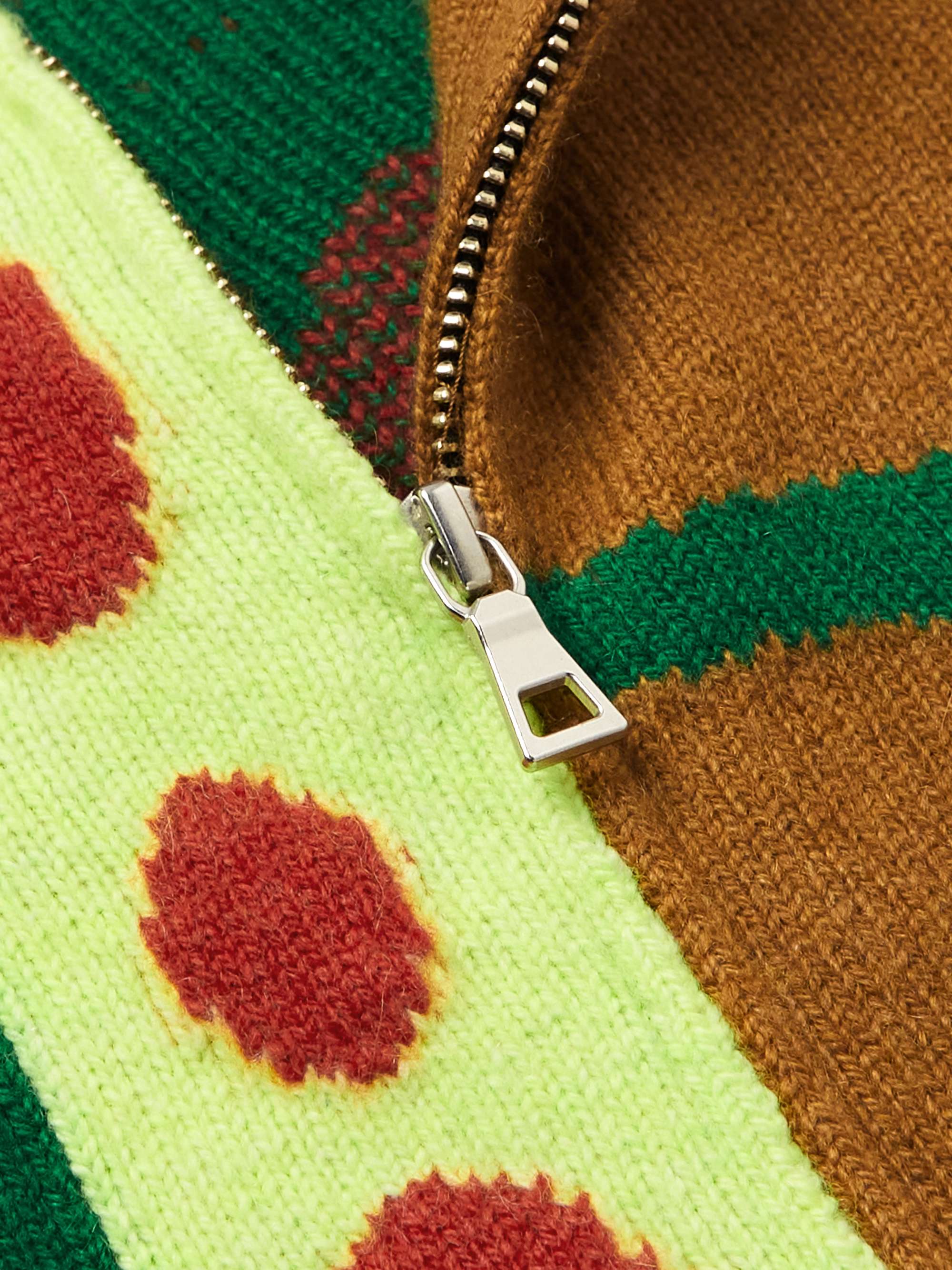 THE ELDER STATESMAN Sealife Jacquard-Knit Cashmere Zip-Up Sweater
