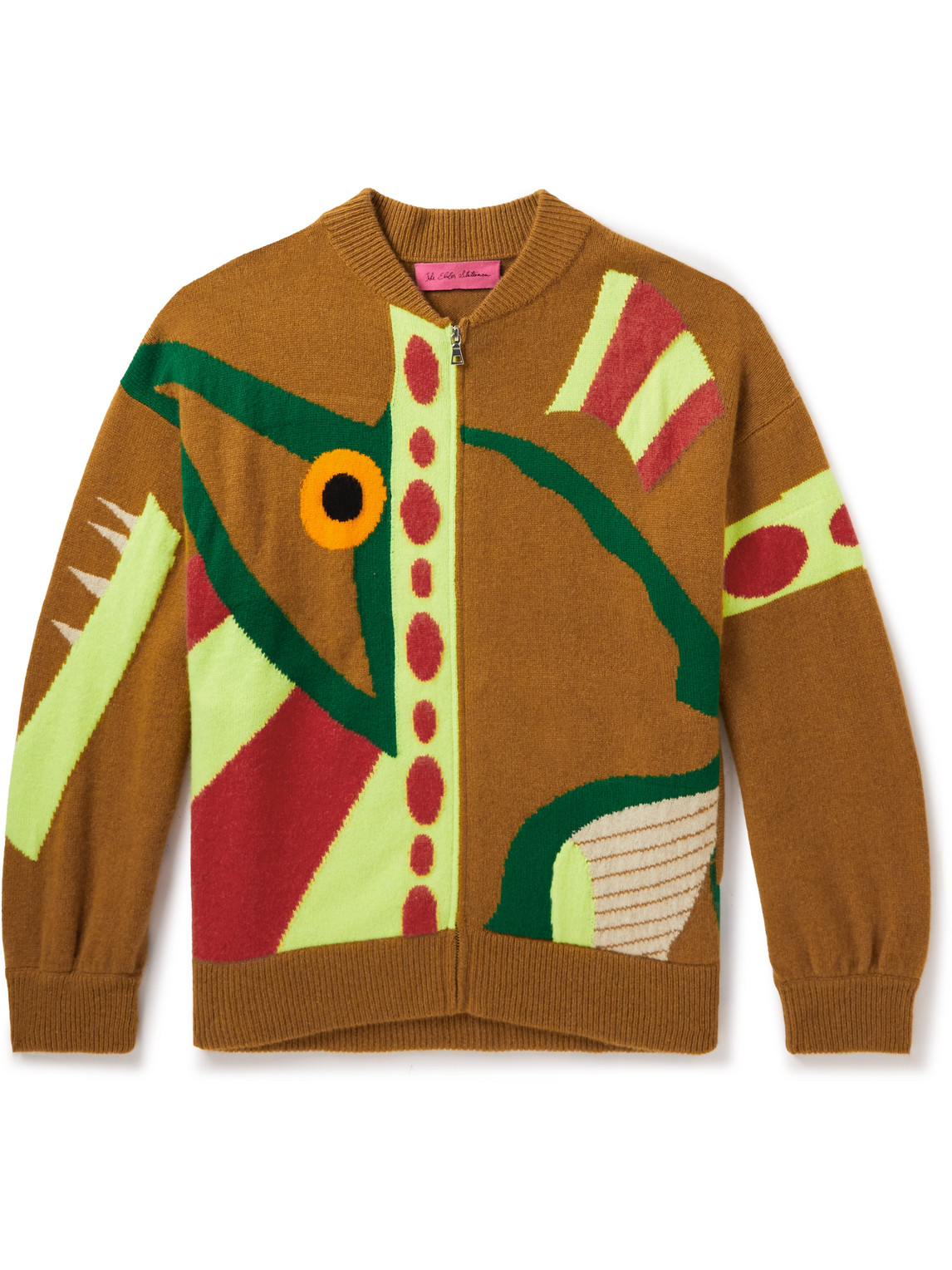Sealife Jacquard-Knit Cashmere Zip-Up Sweater