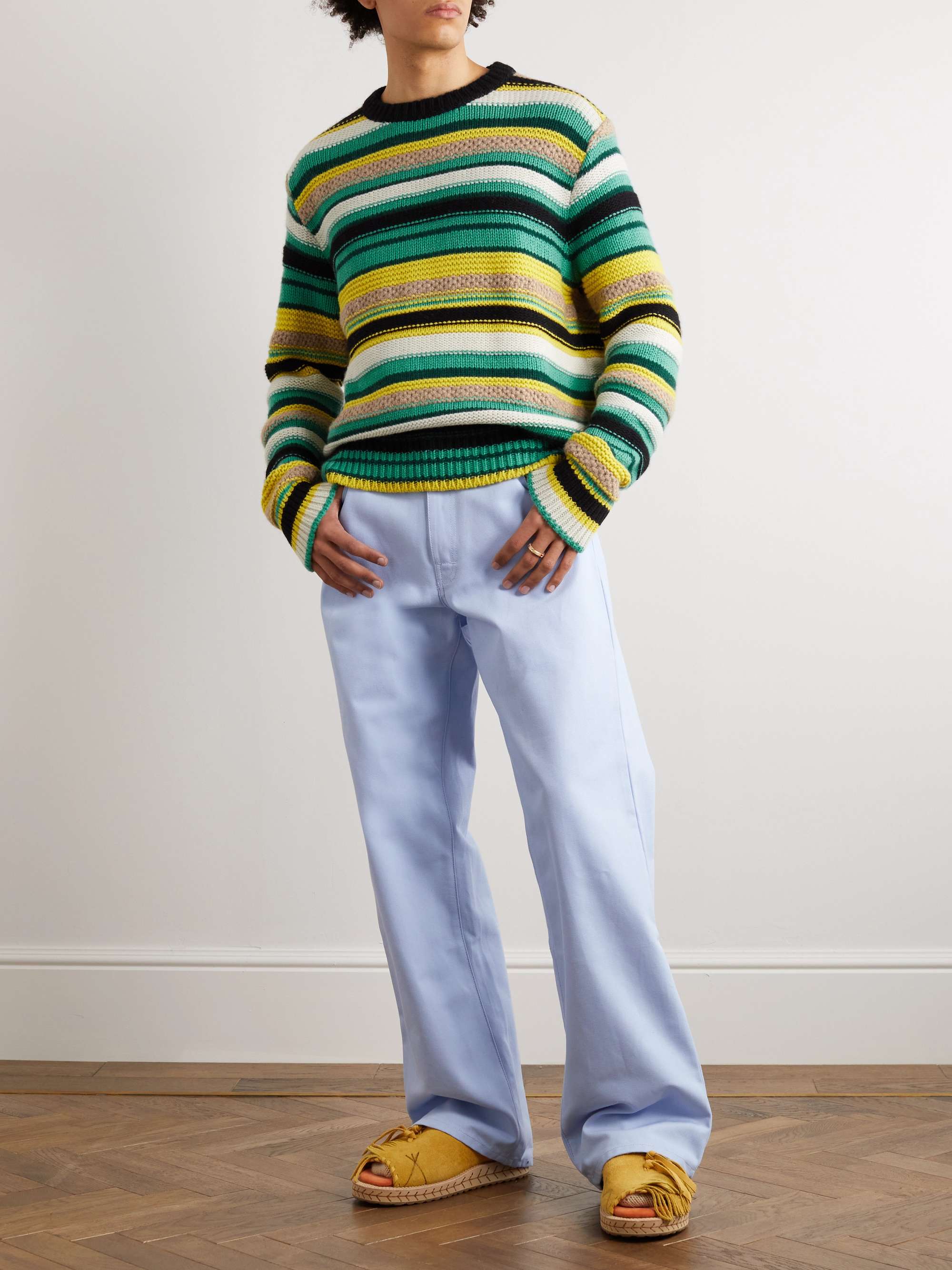 THE ELDER STATESMAN Marina Striped Cashmere Sweater