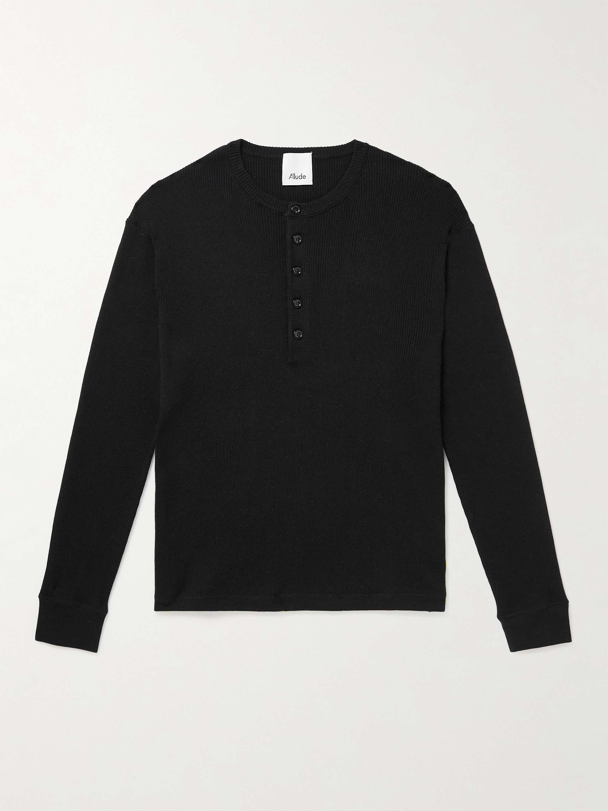 ALLUDE Serafino Ribbed Cotton and Cashmere-Blend Sweater for Men | MR ...