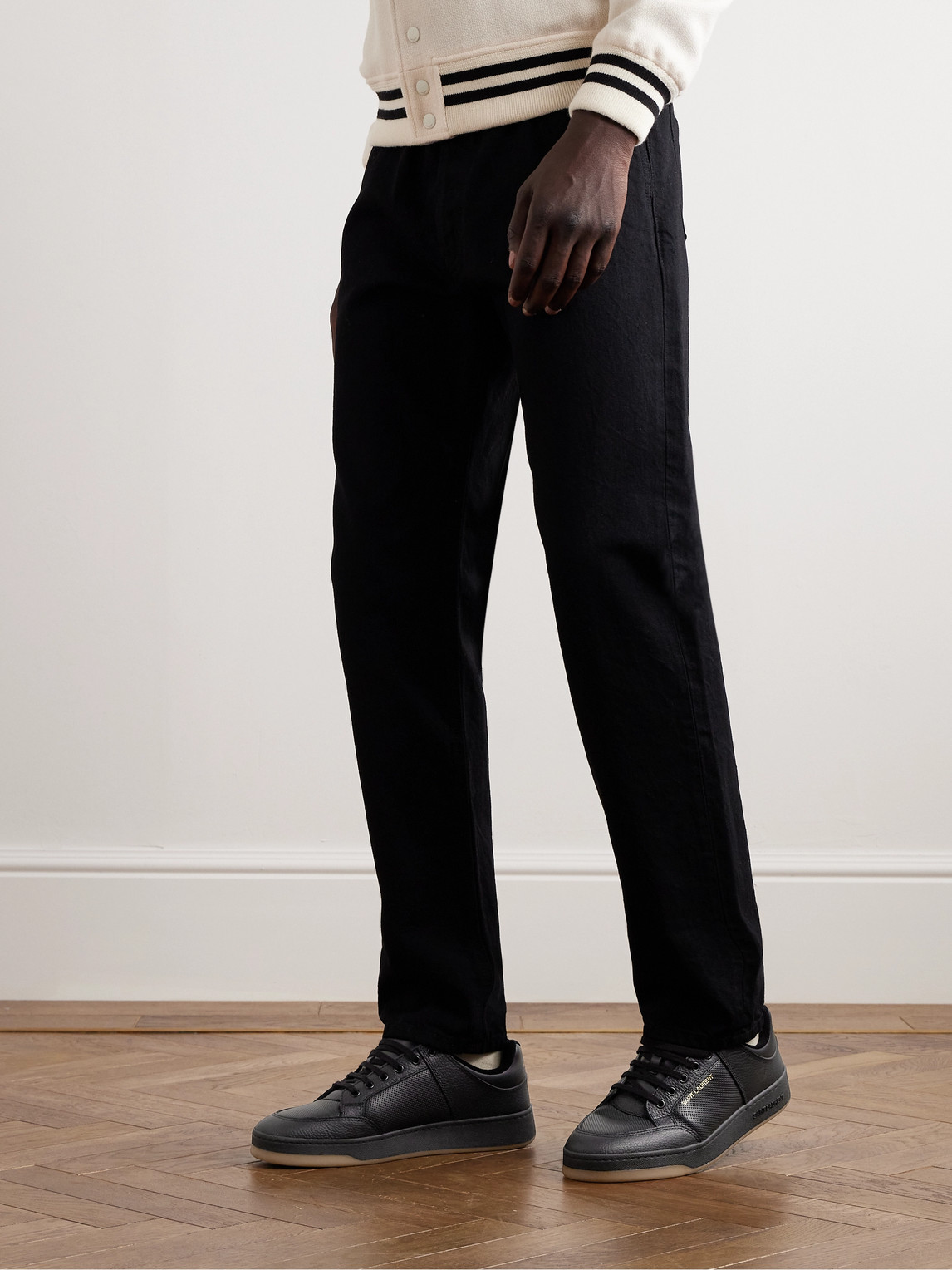 SAINT LAURENT SL/61 PERFORATED LEATHER SNEAKERS