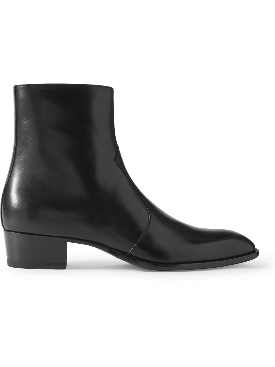 Saint Laurent Wyatt Leather Chelsea Boots In Black