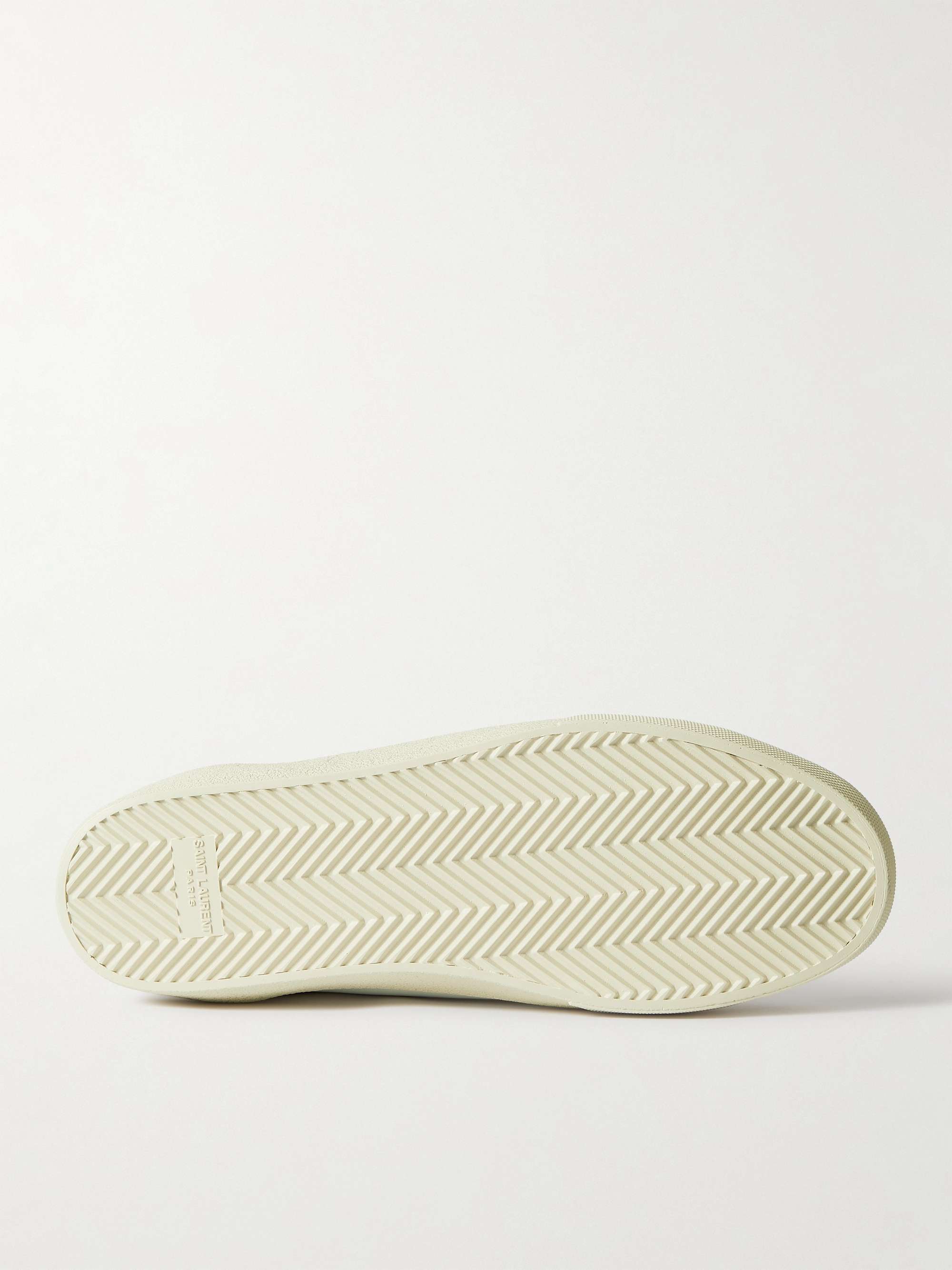 SAINT LAURENT SL/06 Court Classic Leather-Trimmed Logo-Embroidered Distressed Canvas Sneakers