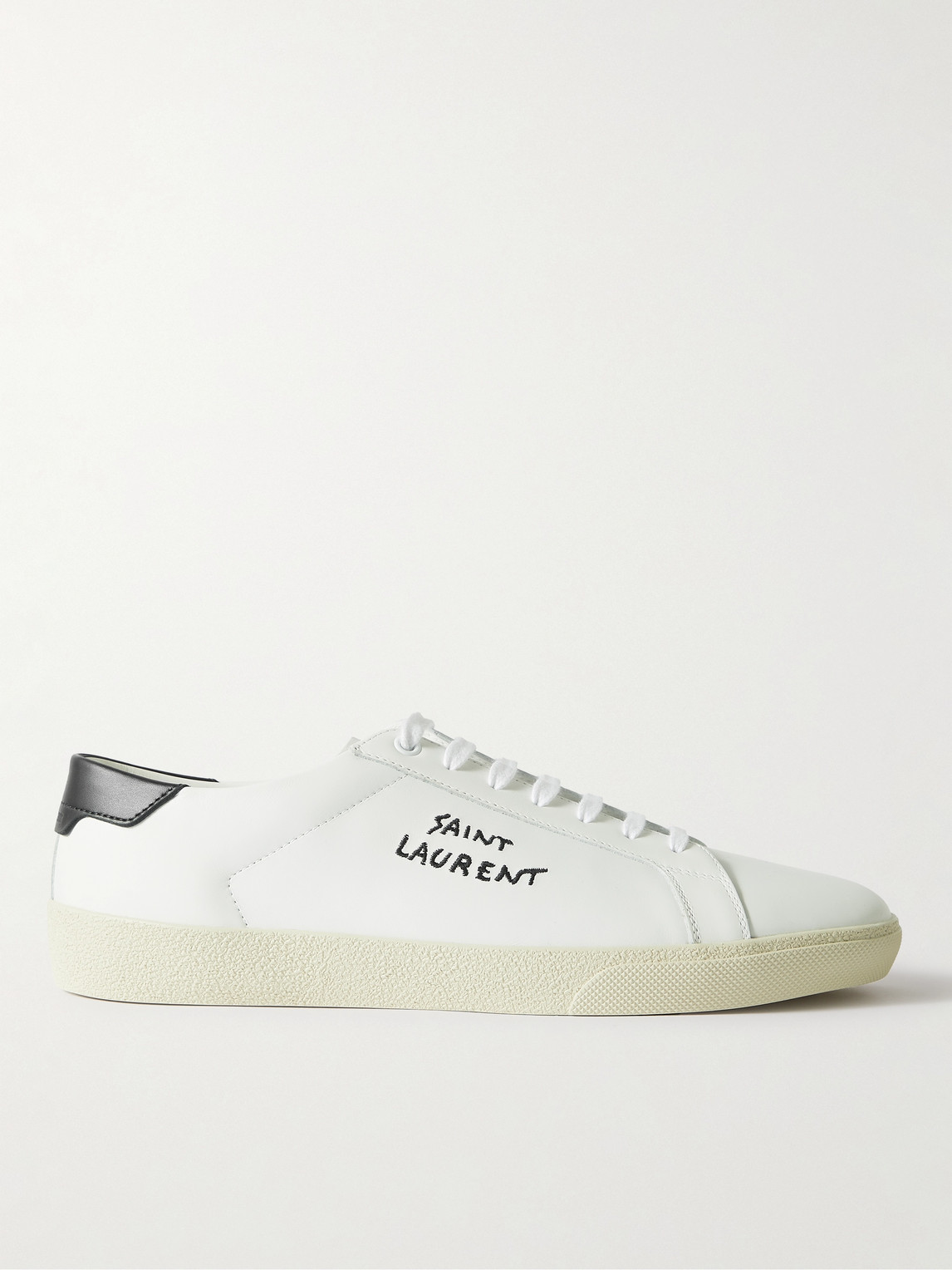 Saint Laurent Court Classic Logo-Embroidered Leather Sneakers - Men