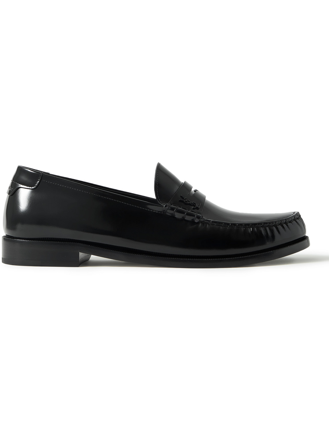 Saint Laurent Leather Penny-slot Loafers In Black