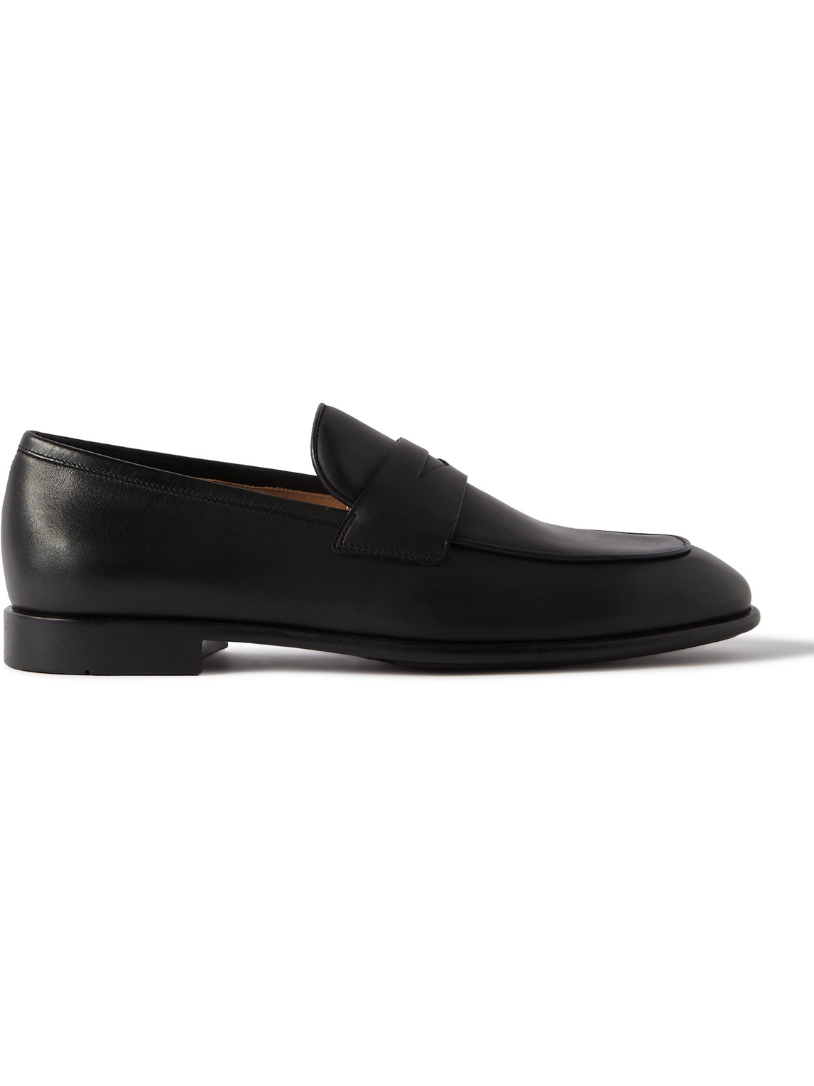 FERRAGAMO FUNES LEATHER PENNY LOAFERS