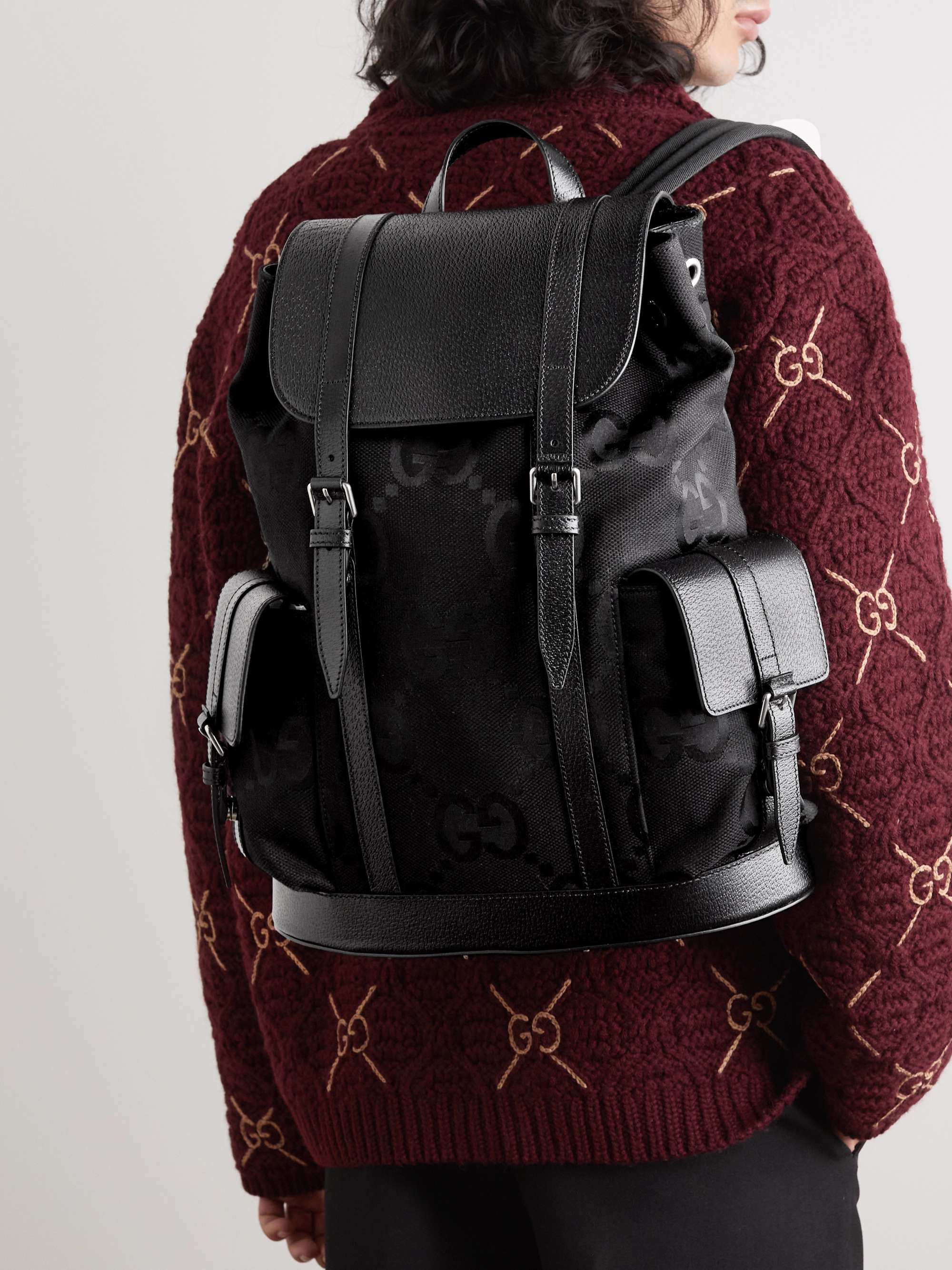 Gucci - Logo-Appliquéd Leather-Trimmed Printed Monogrammed Coated-Canvas  Backpack - Brown Gucci