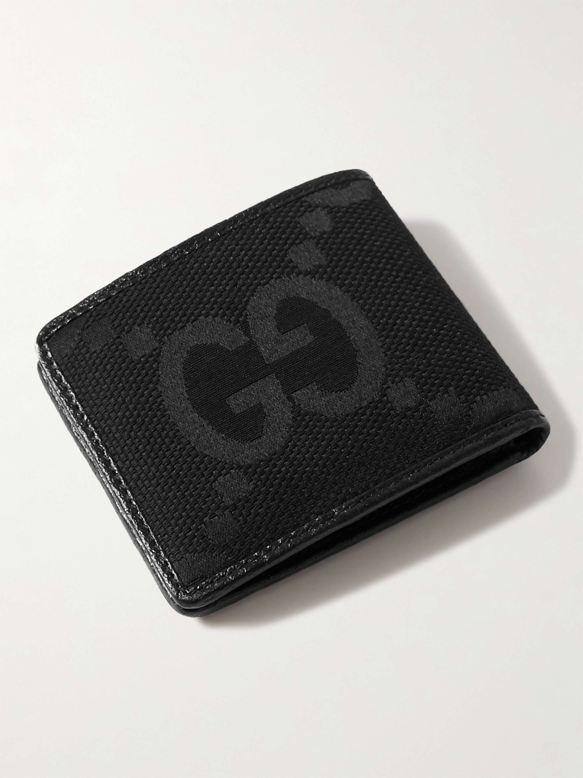 GUCCI Leather and Logo-Jacquard Wallet