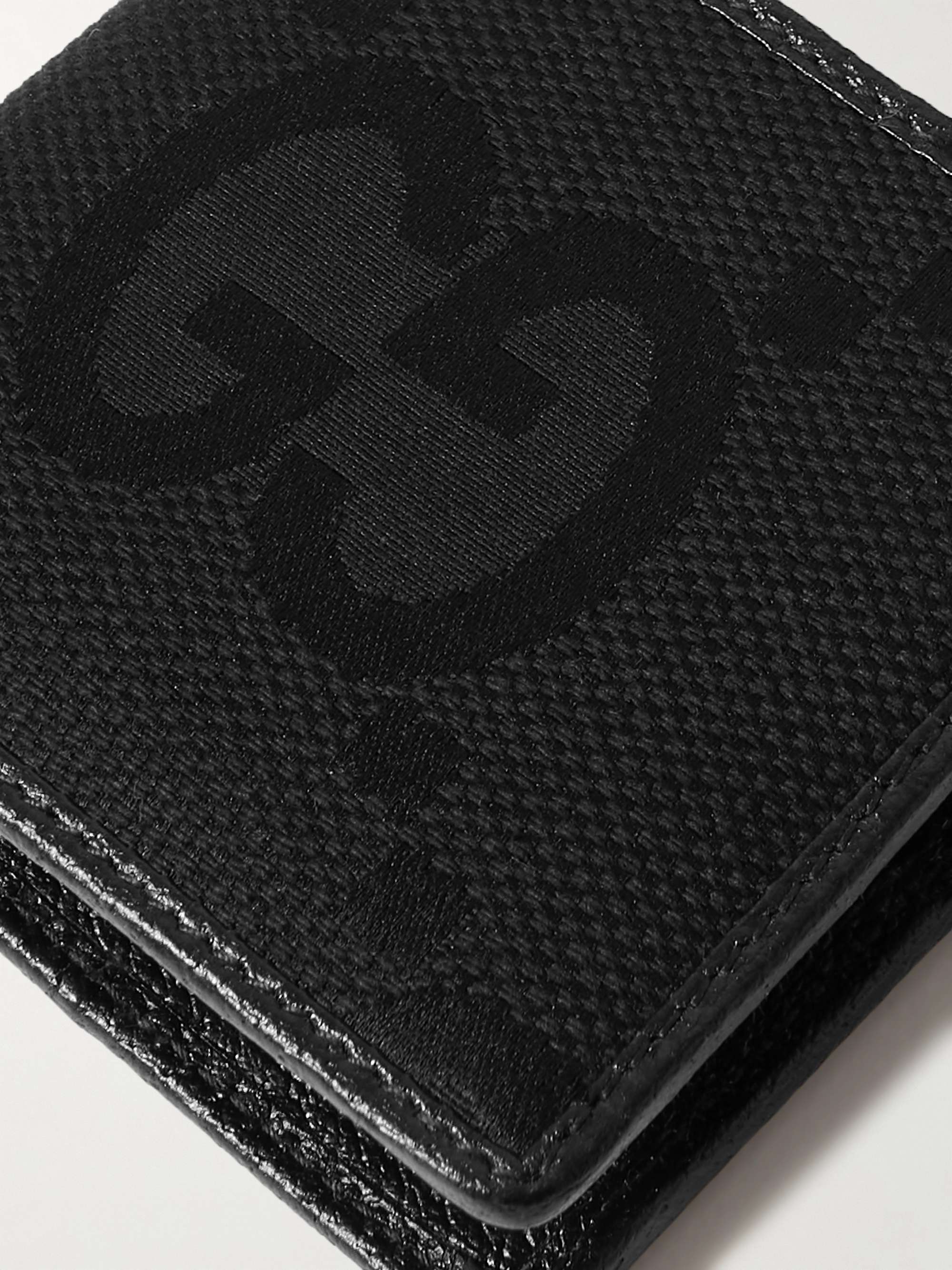GUCCI Leather and Logo-Jacquard Wallet