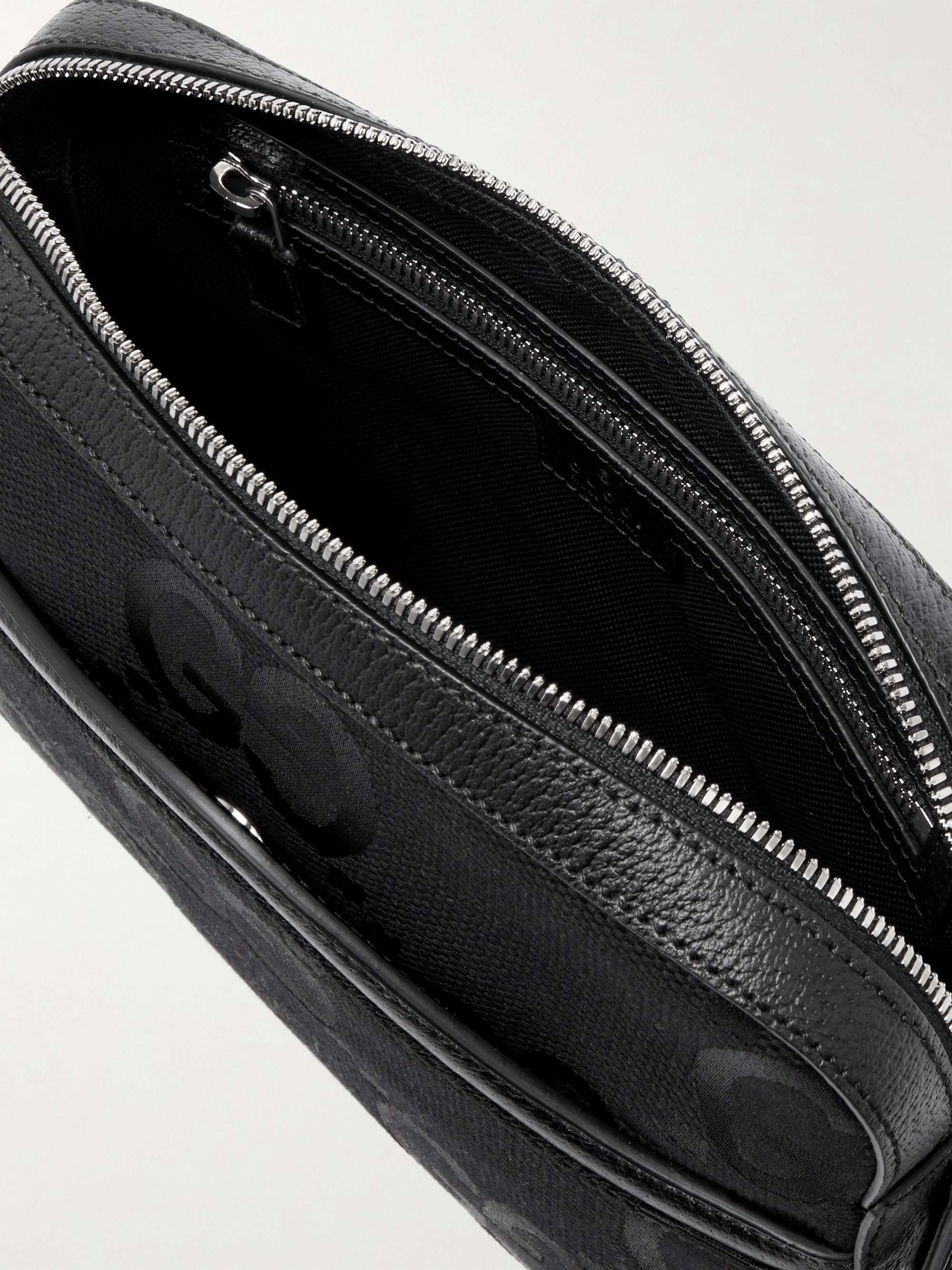 GUCCI Leather and LogoJacquard Messenger Bag MR PORTER