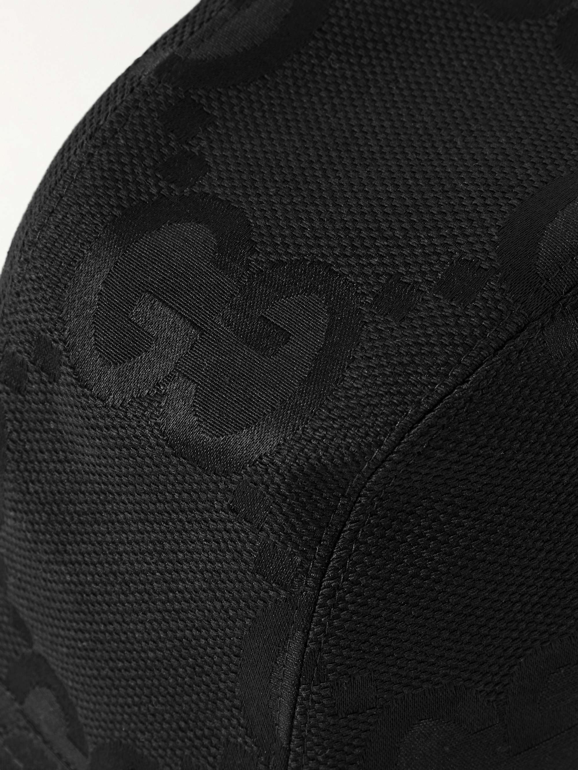 GUCCI Leather-Trimmed Monogrammed Cotton-Blend Canvas Bucket Hat