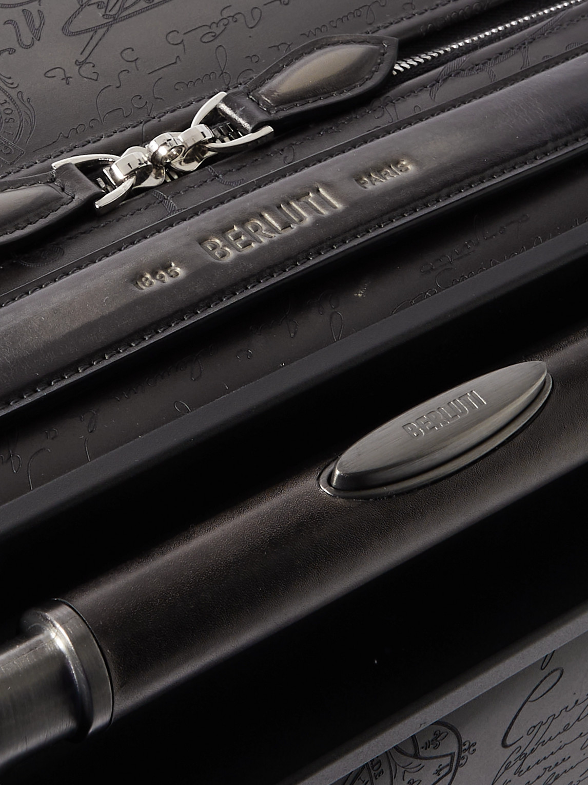 Berluti Formula 1005 Scritto Venezia Leather Suitcase In Black