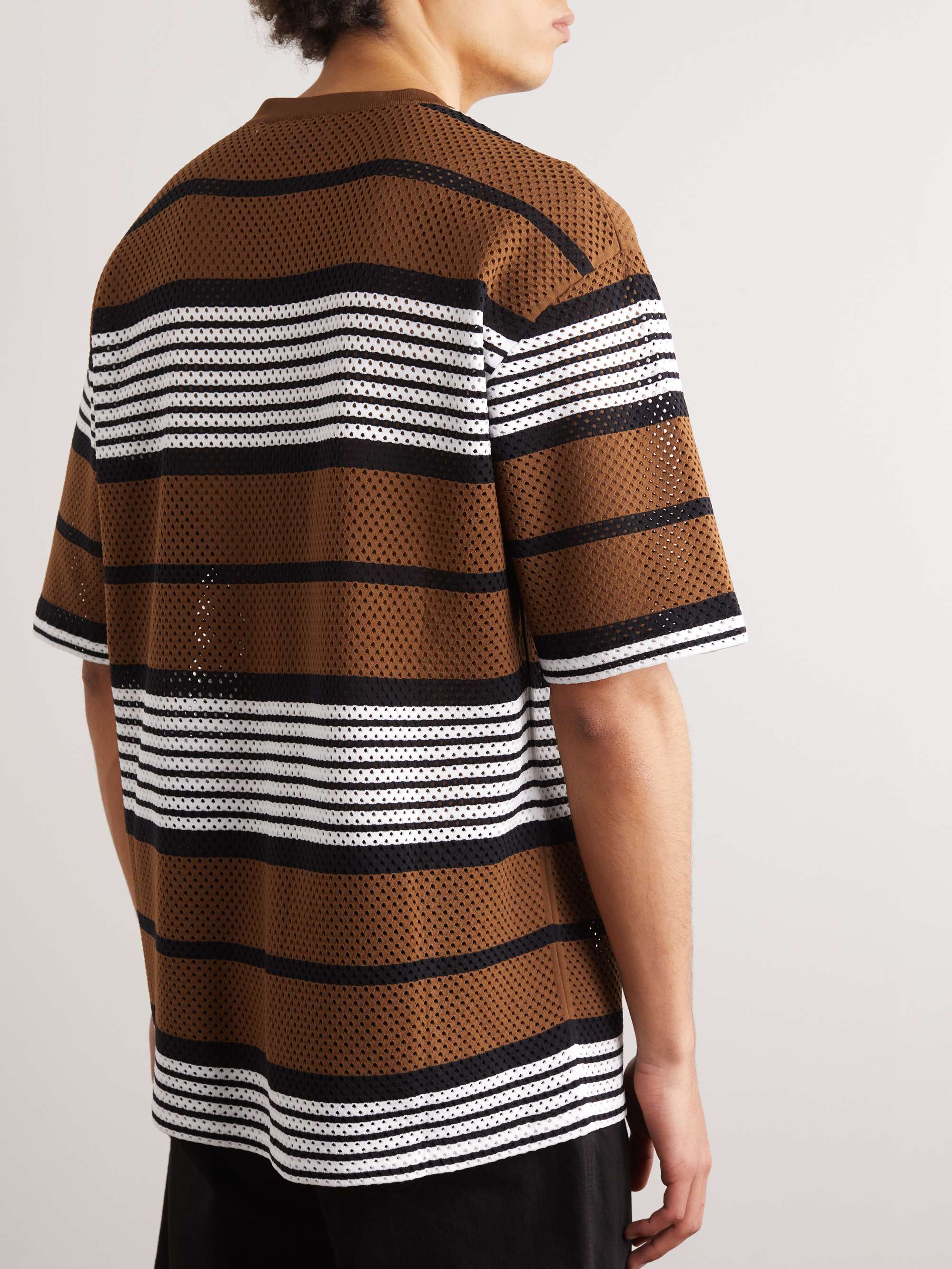 BURBERRY Striped Mesh T-Shirt
