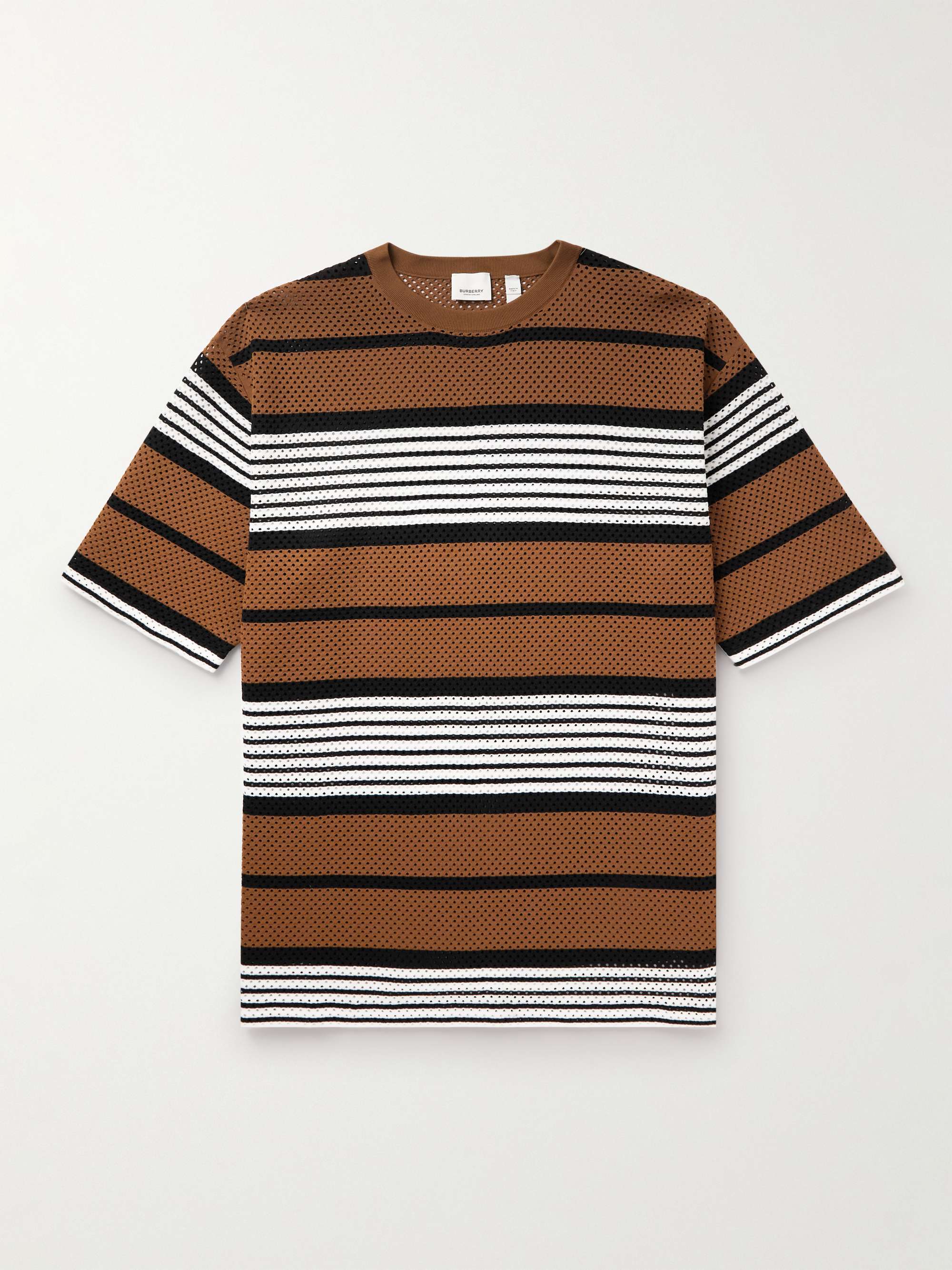 BURBERRY Striped Mesh T-Shirt