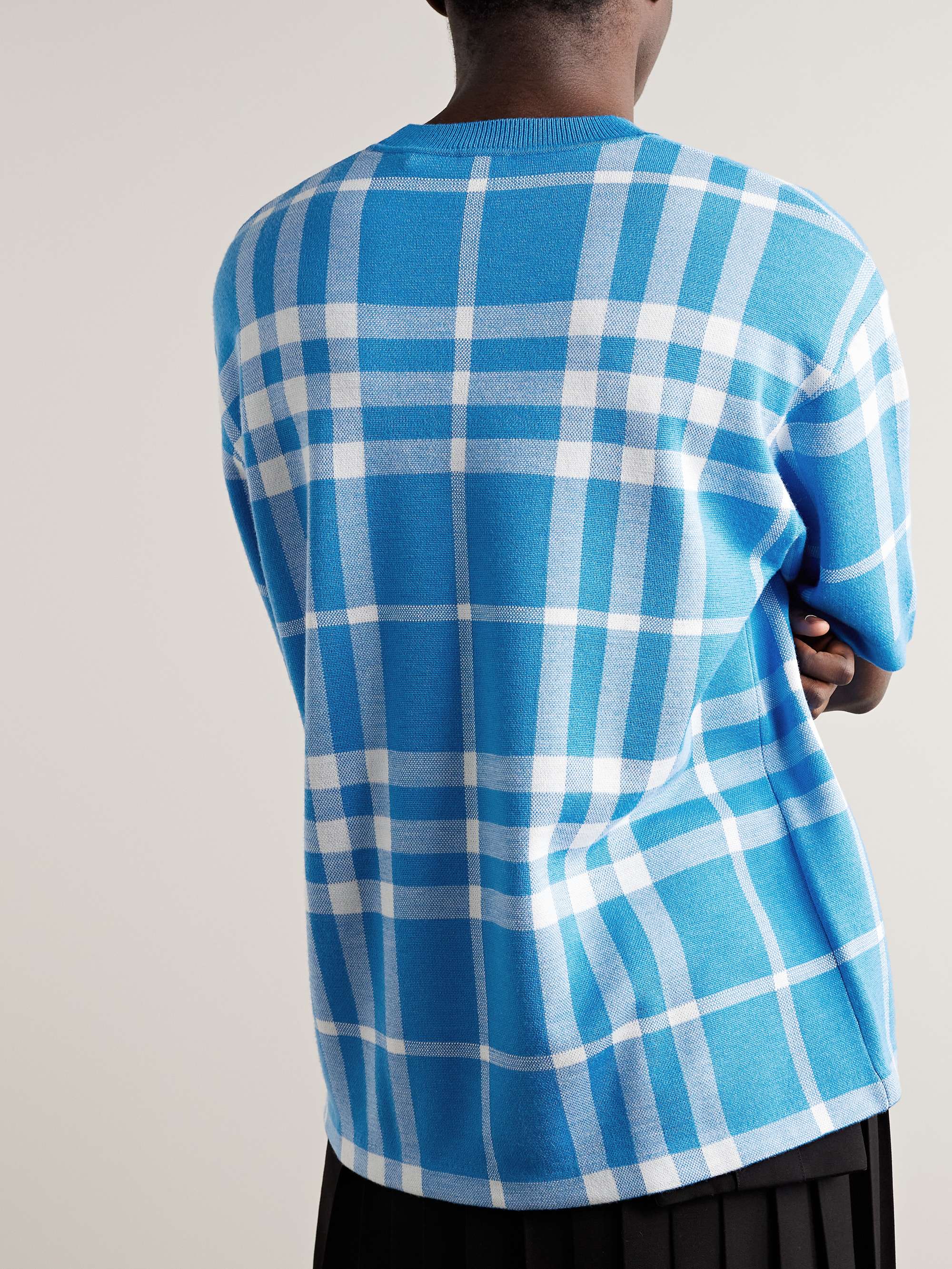 BURBERRY Checked Wool and Silk-Blend Sweater