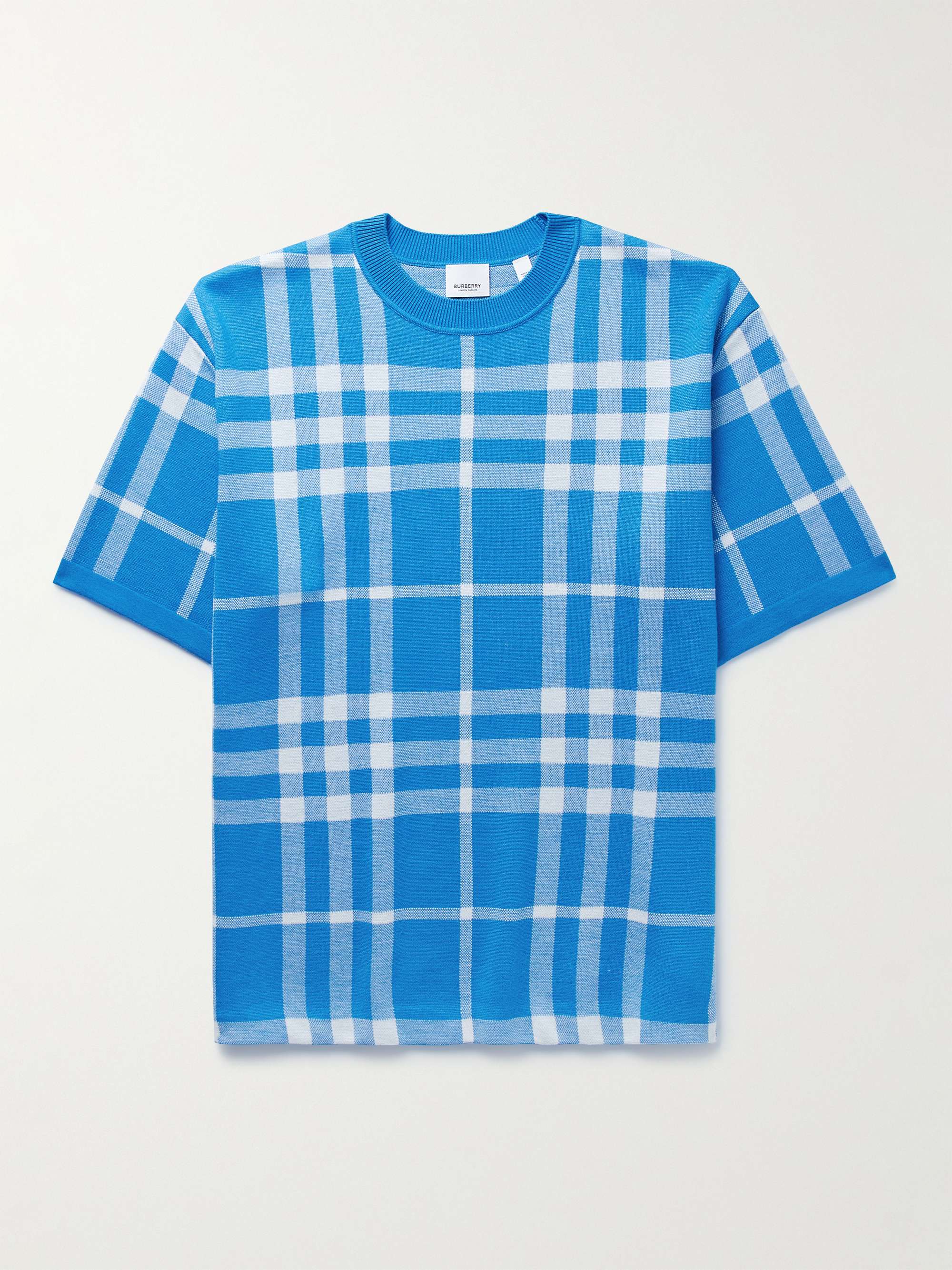BURBERRY Checked Wool and Silk-Blend Sweater
