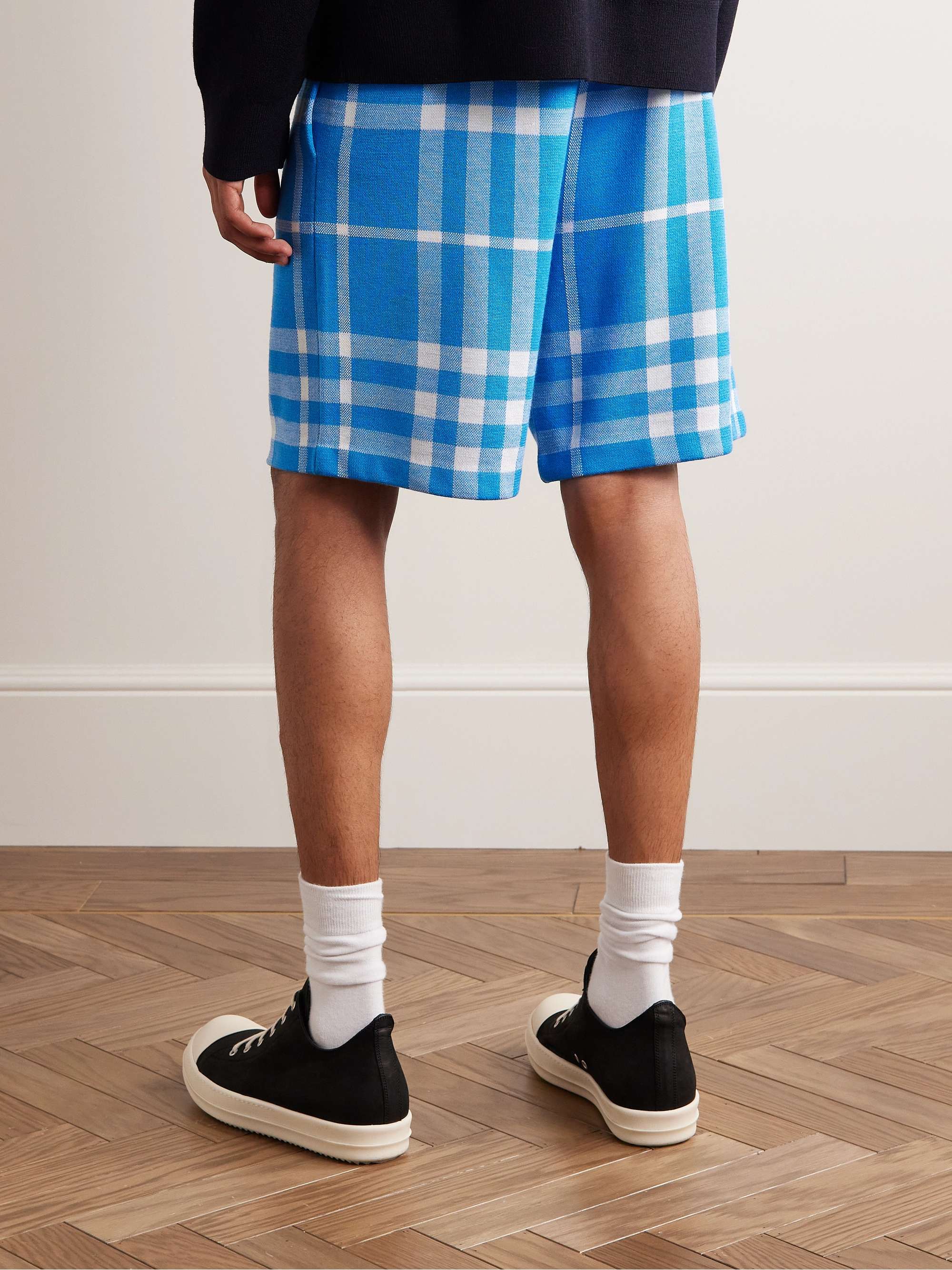BURBERRY Straight-Leg Checked Wool and Silk-Blend Shorts