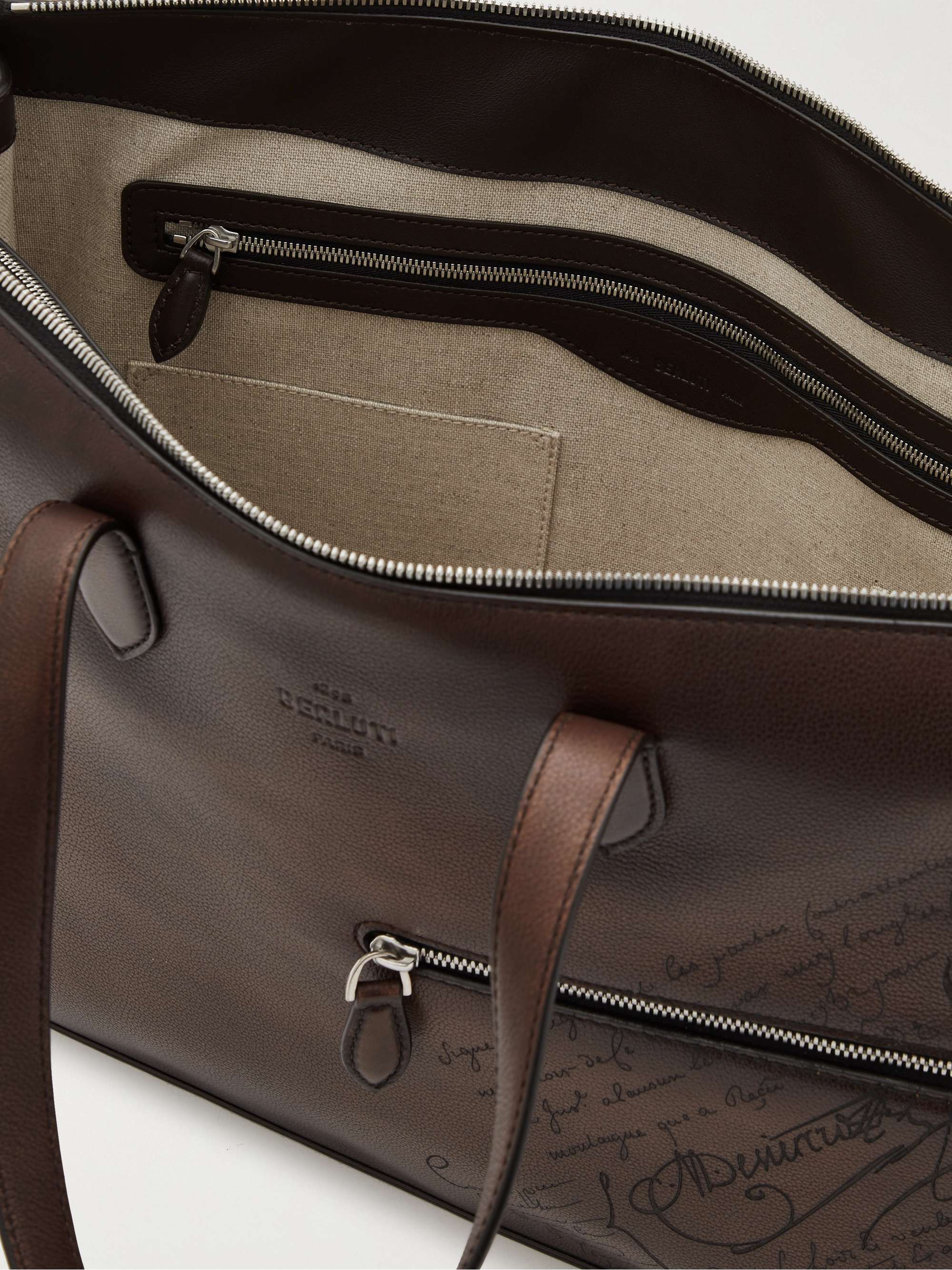 BERLUTI Perspective Scritto Venezia Full-Grain Leather Tote Bag