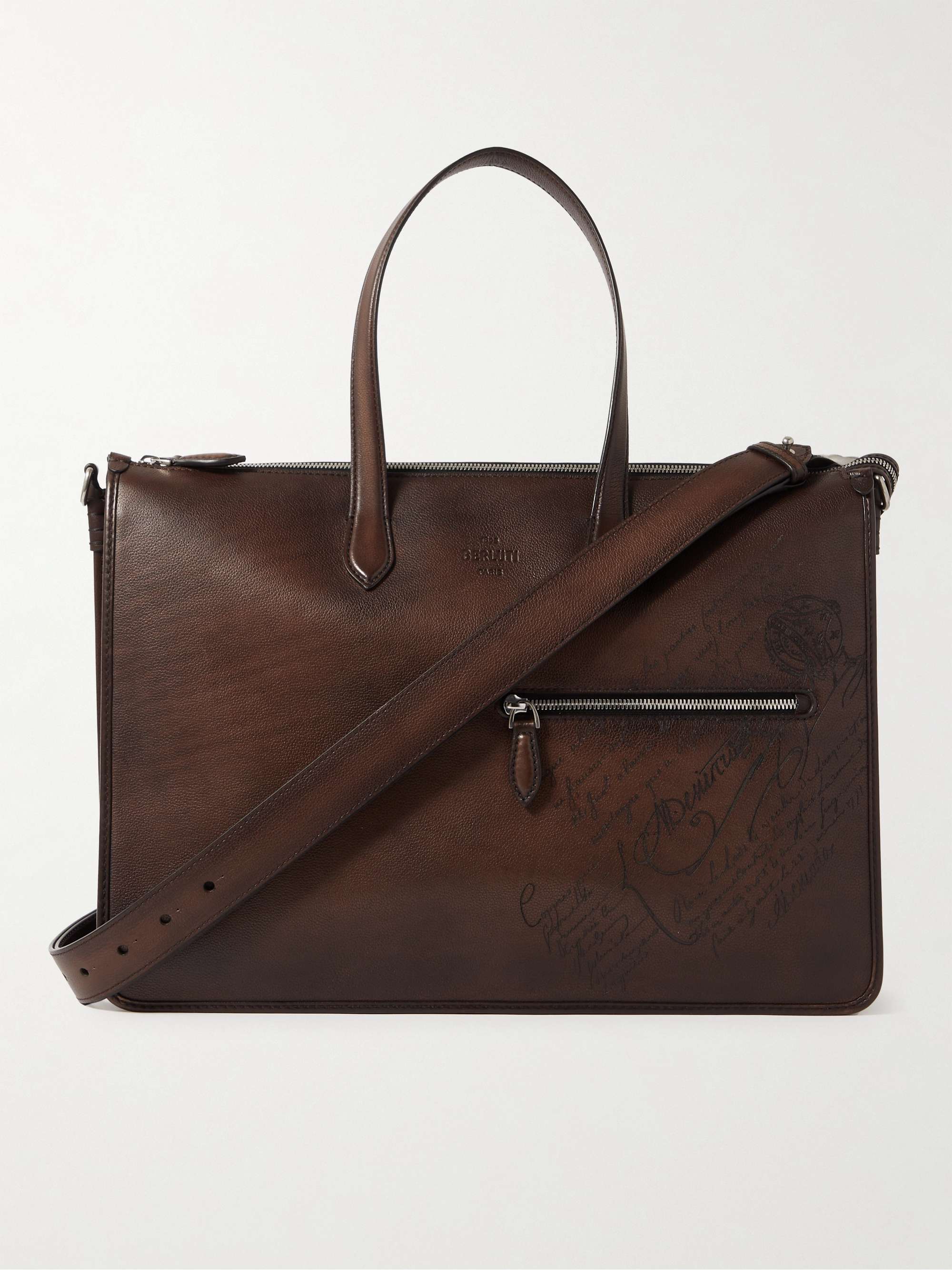 BERLUTI Perspective Scritto Venezia Full-Grain Leather Tote Bag