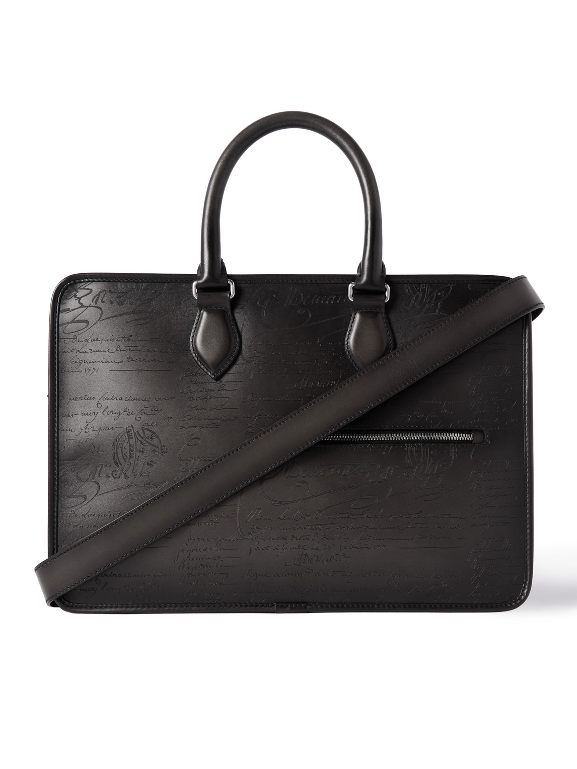 Berluti Un Jour Mini Scritto Leather Briefcase In Black