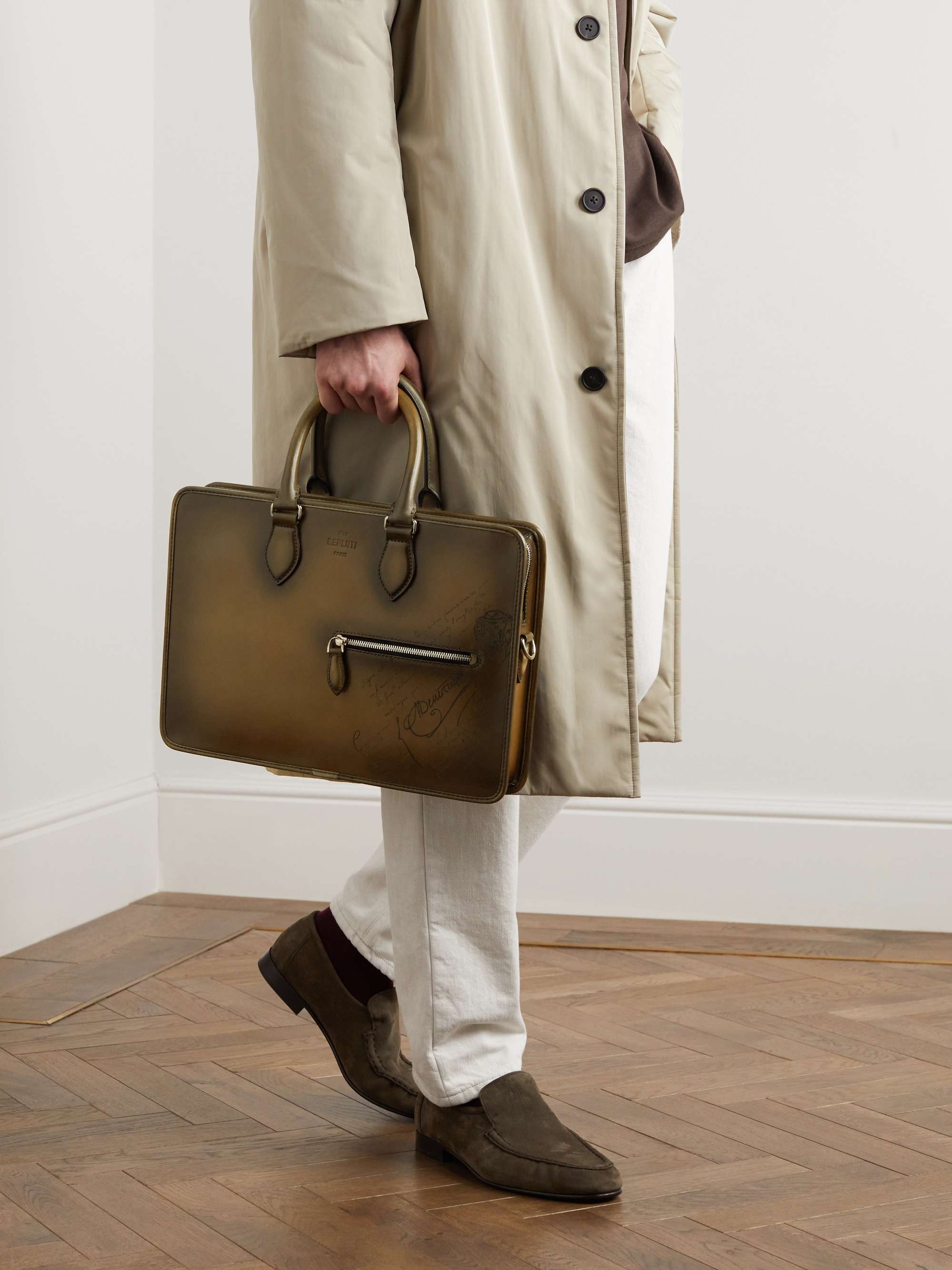 BERLUTI Un Jour Mini Scritto Venezia Leather Briefcase for