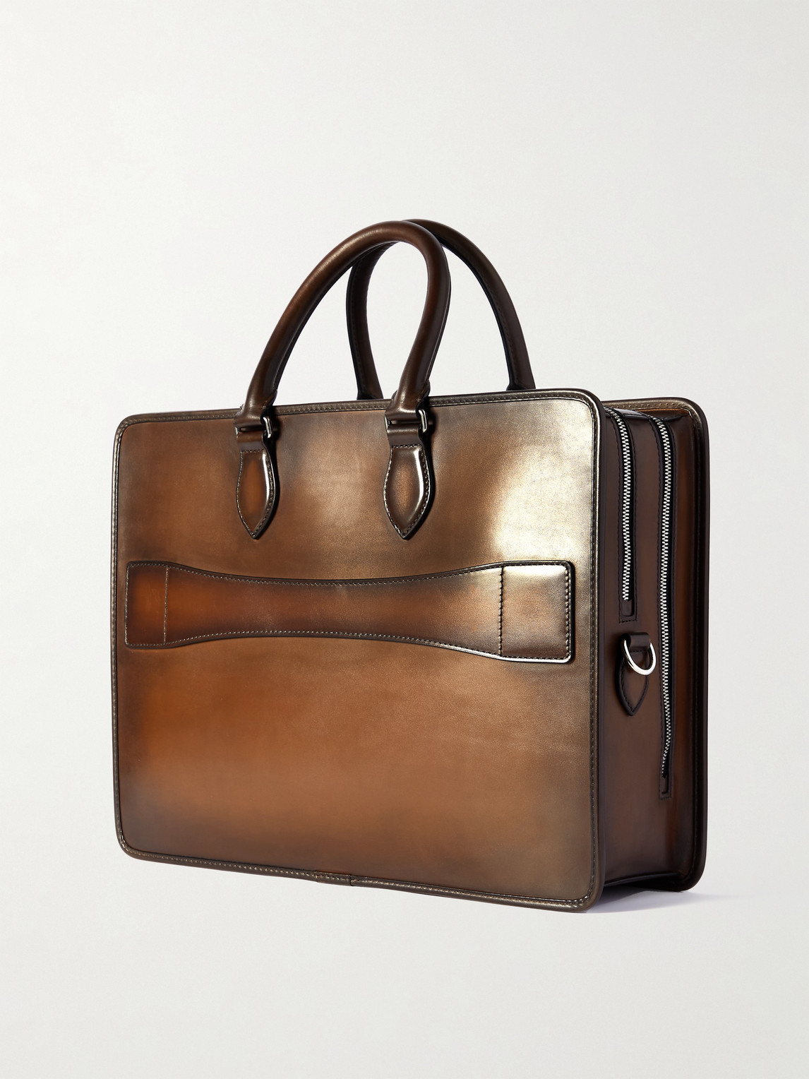 Shop Berluti 2 Jour Neo Scritto Venezia Leather Briefcase In Brown