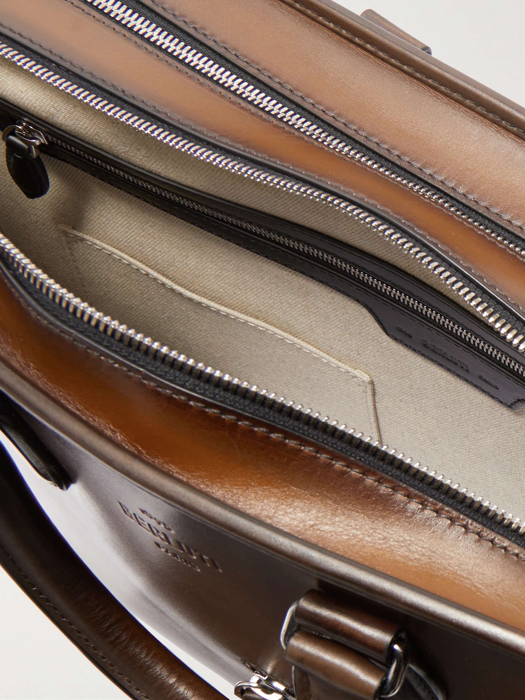 Brown 2 Jour Neo Scritto Venezia Leather Briefcase | BERLUTI Brown 2 Jour Neo Scritto Venezia Leather Briefcase | BERLUTI