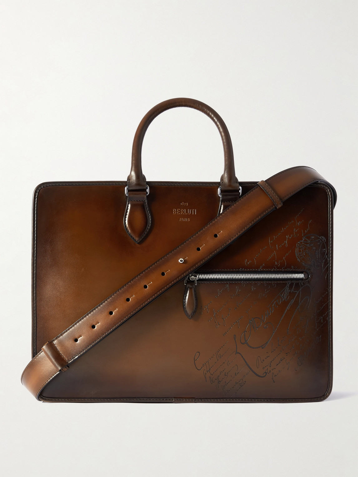 Berluti 2 Jour Neo Scritto Venezia Leather Briefcase - Men