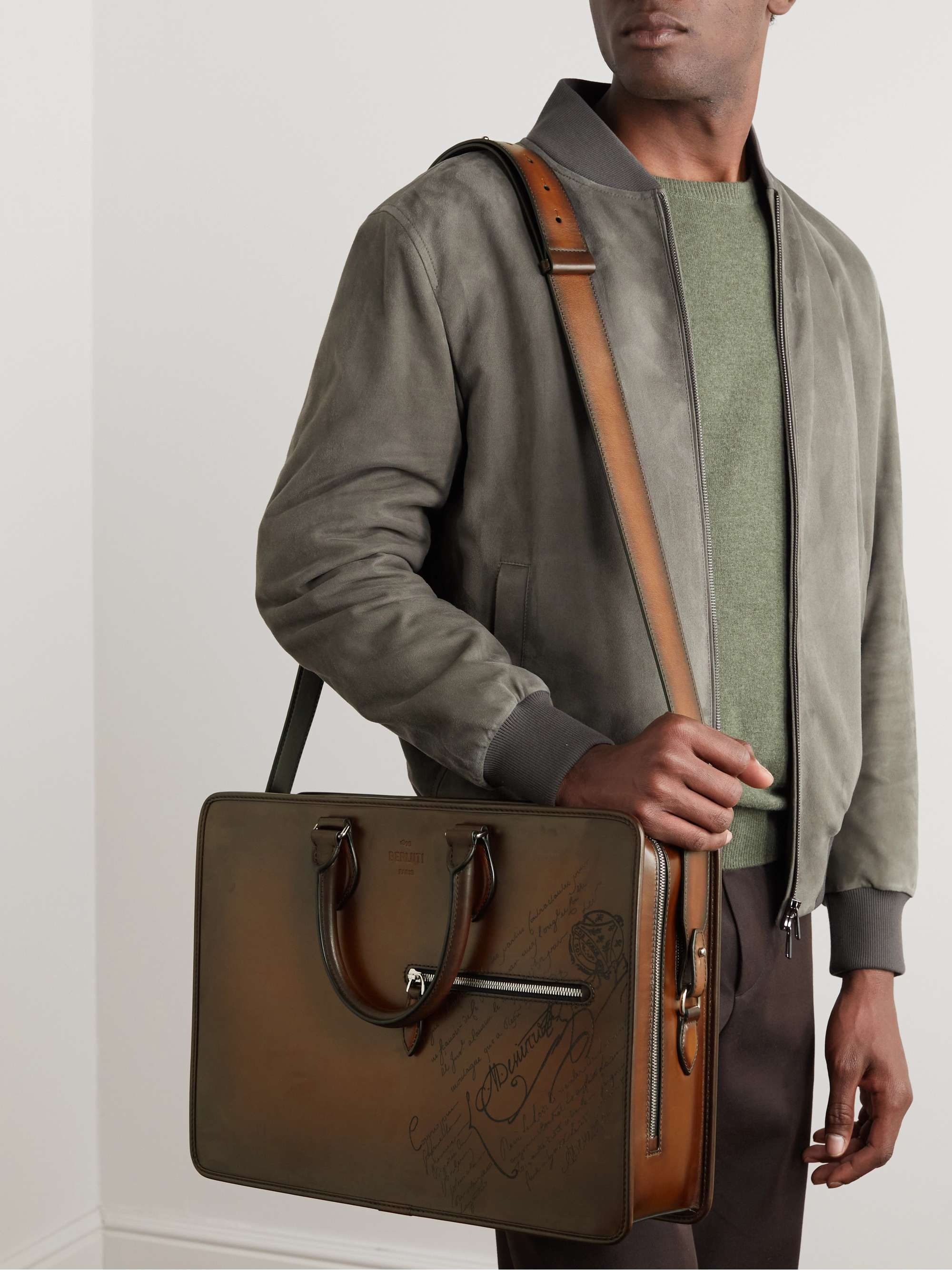 BERLUTI Un Jour Mini Scritto Leather Briefcase for Men | MR PORTER