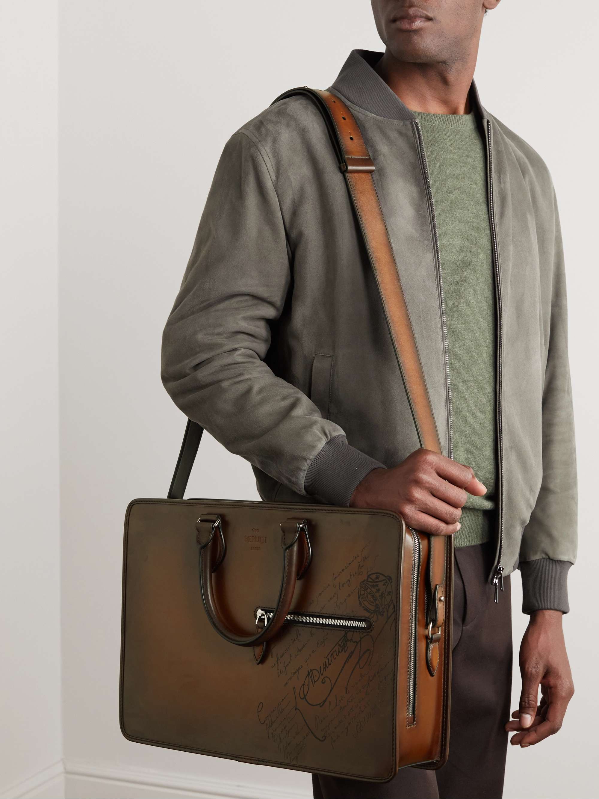 BERLUTI 2 Jour Neo Scritto Venezia Leather Briefcase for Men | MR 