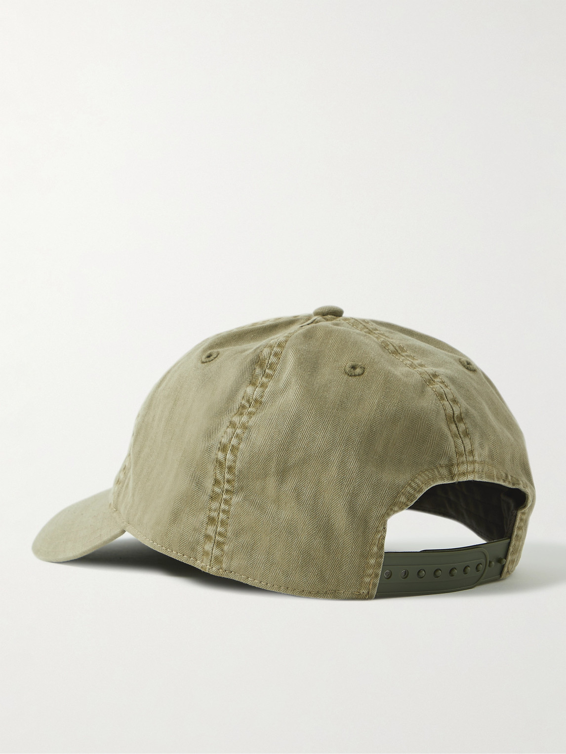 Rrl - Logo-appliquéd Herringbone Cotton-twill Baseball Cap - Men - Green 