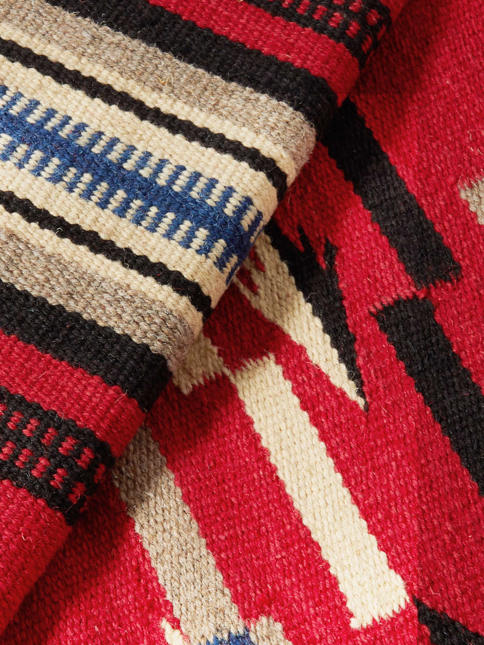 RRL Fringed Woven Cotton Rug