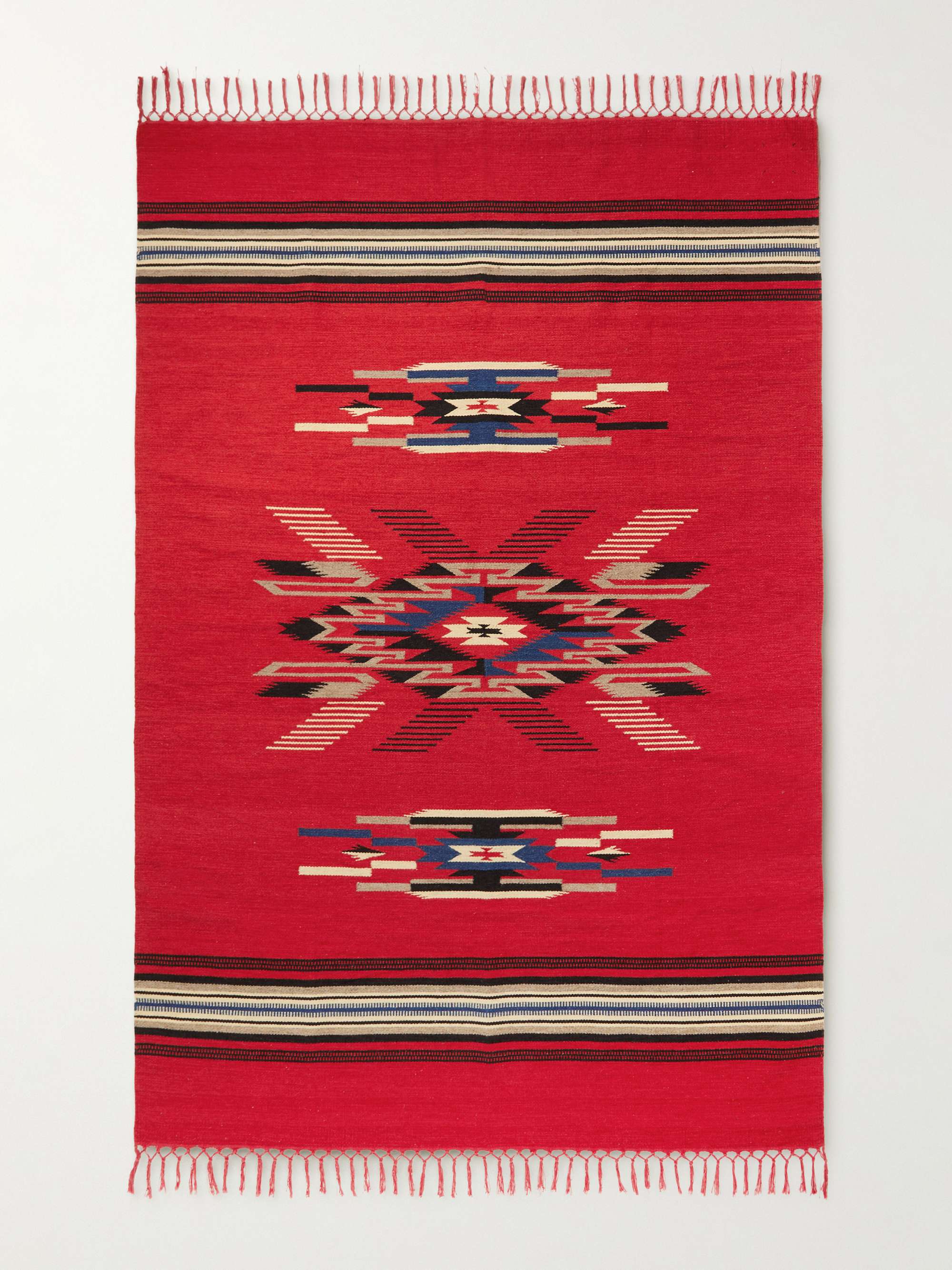 RRL Fringed Woven Cotton Rug