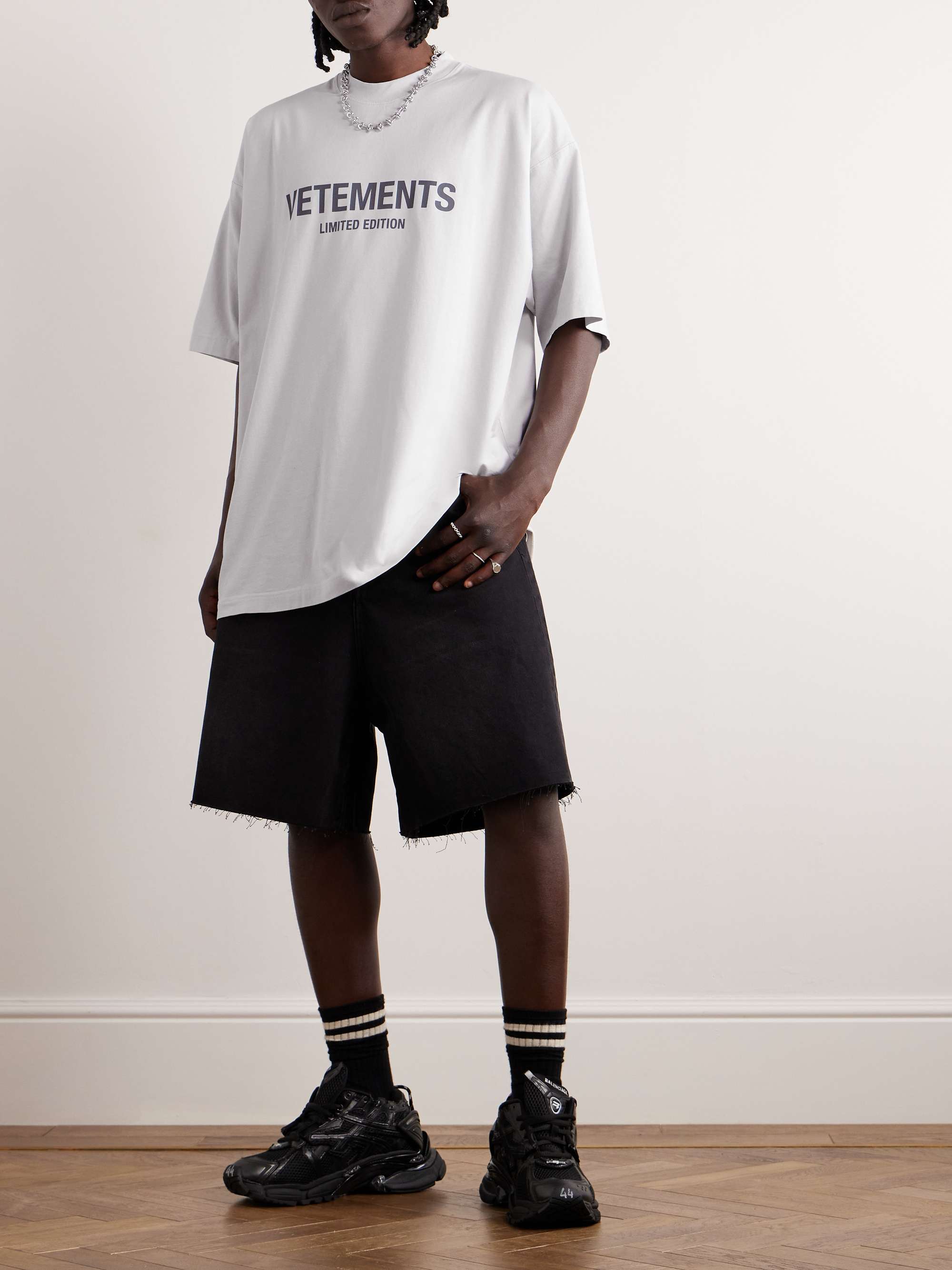 Oversized Logo-Print Cotton-Jersey T-Shirt