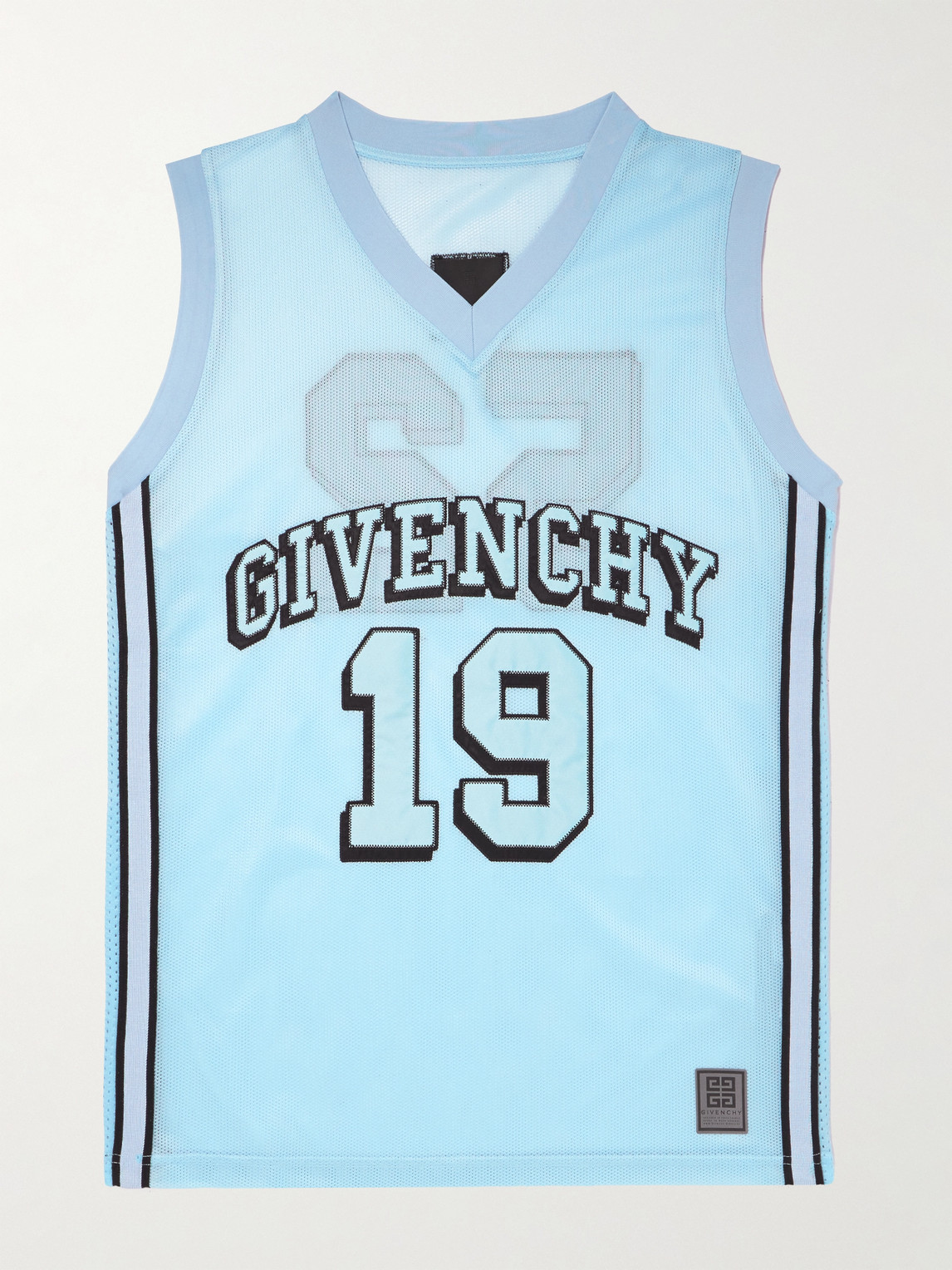 GIVENCHY LOGO-EMBROIDERED MESH TANK TOP