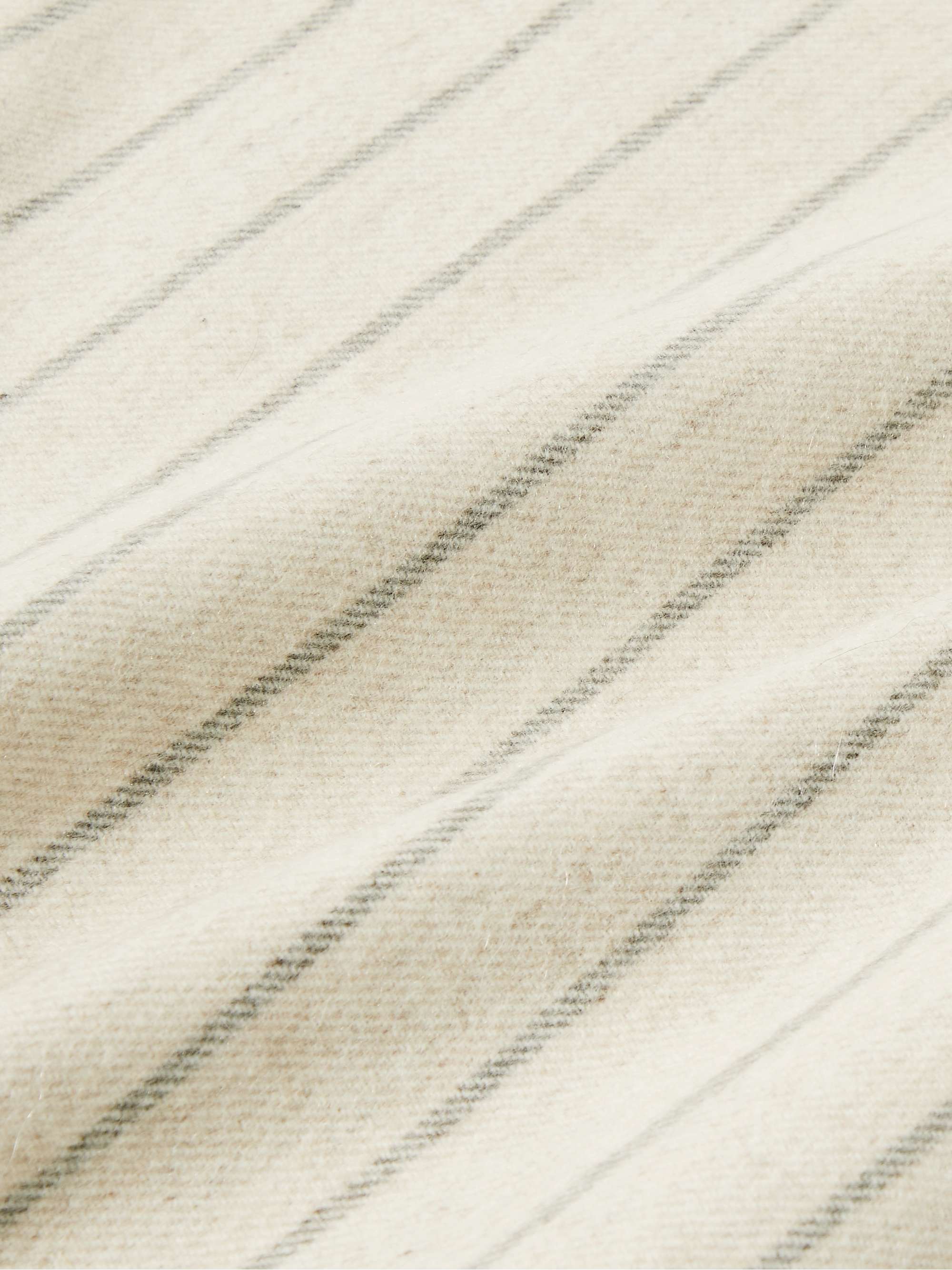 LORO PIANA Fringed Striped Cashmere Blanket