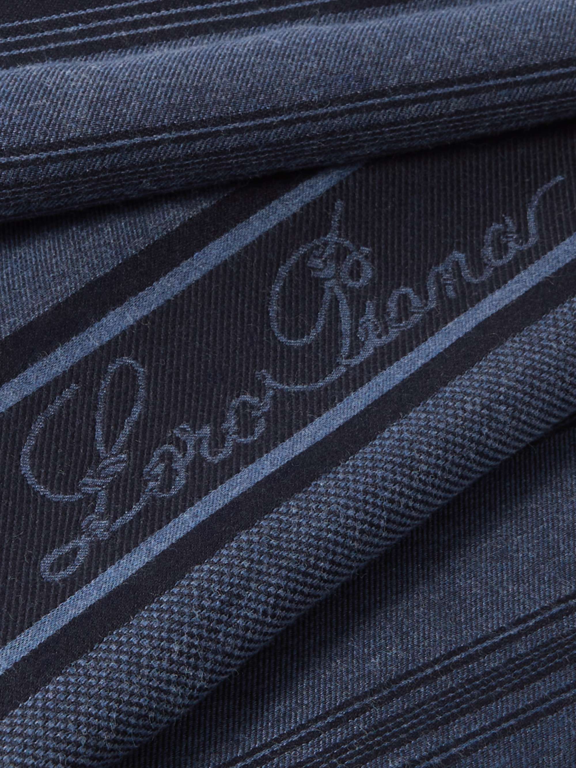 LORO PIANA Fringed Striped Cotton-Terry Beach Towel