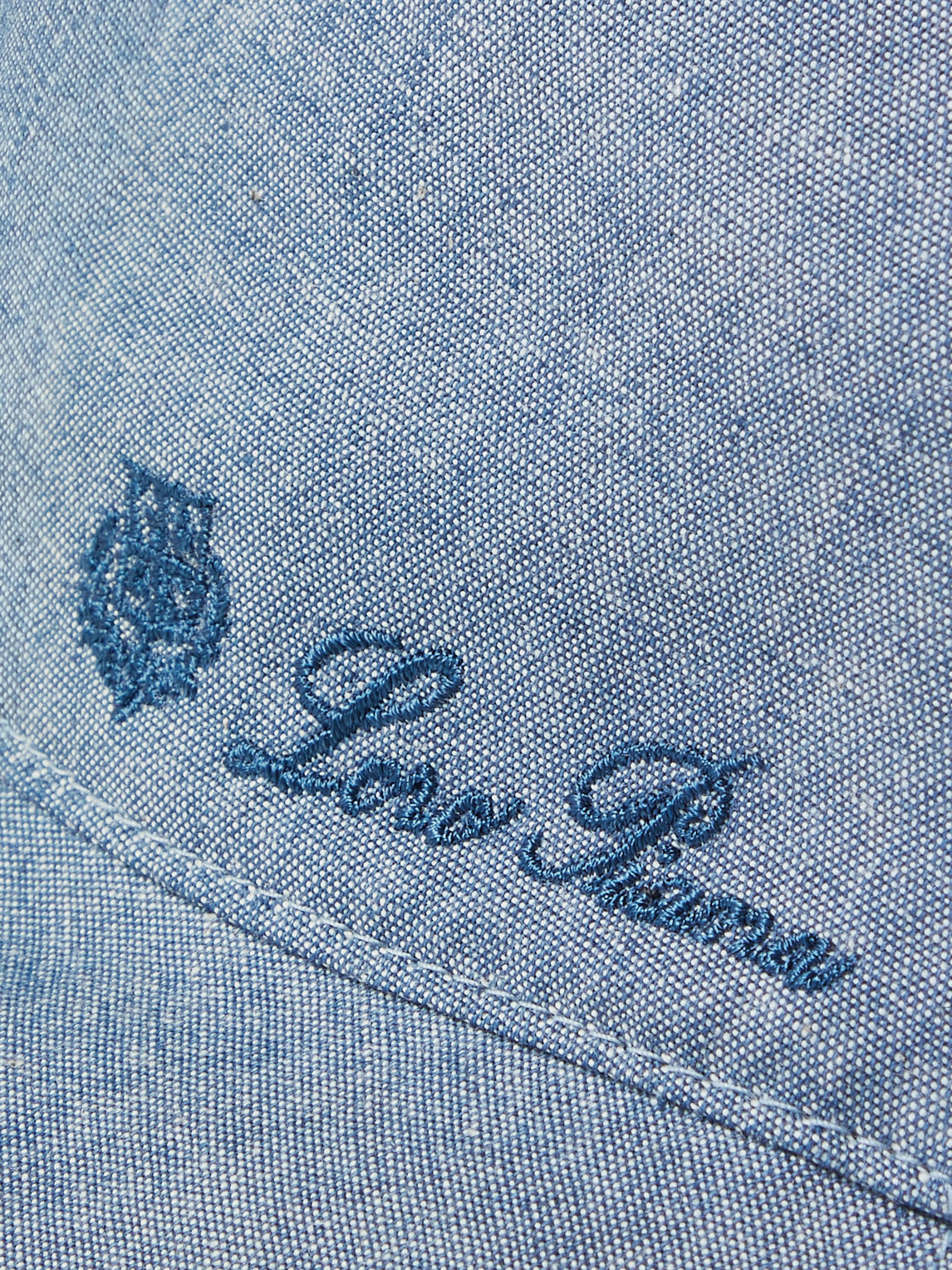 Shop Loro Piana Reversible Logo-embroidered Cotton-chambray And Linen Bucket Hat In Blue