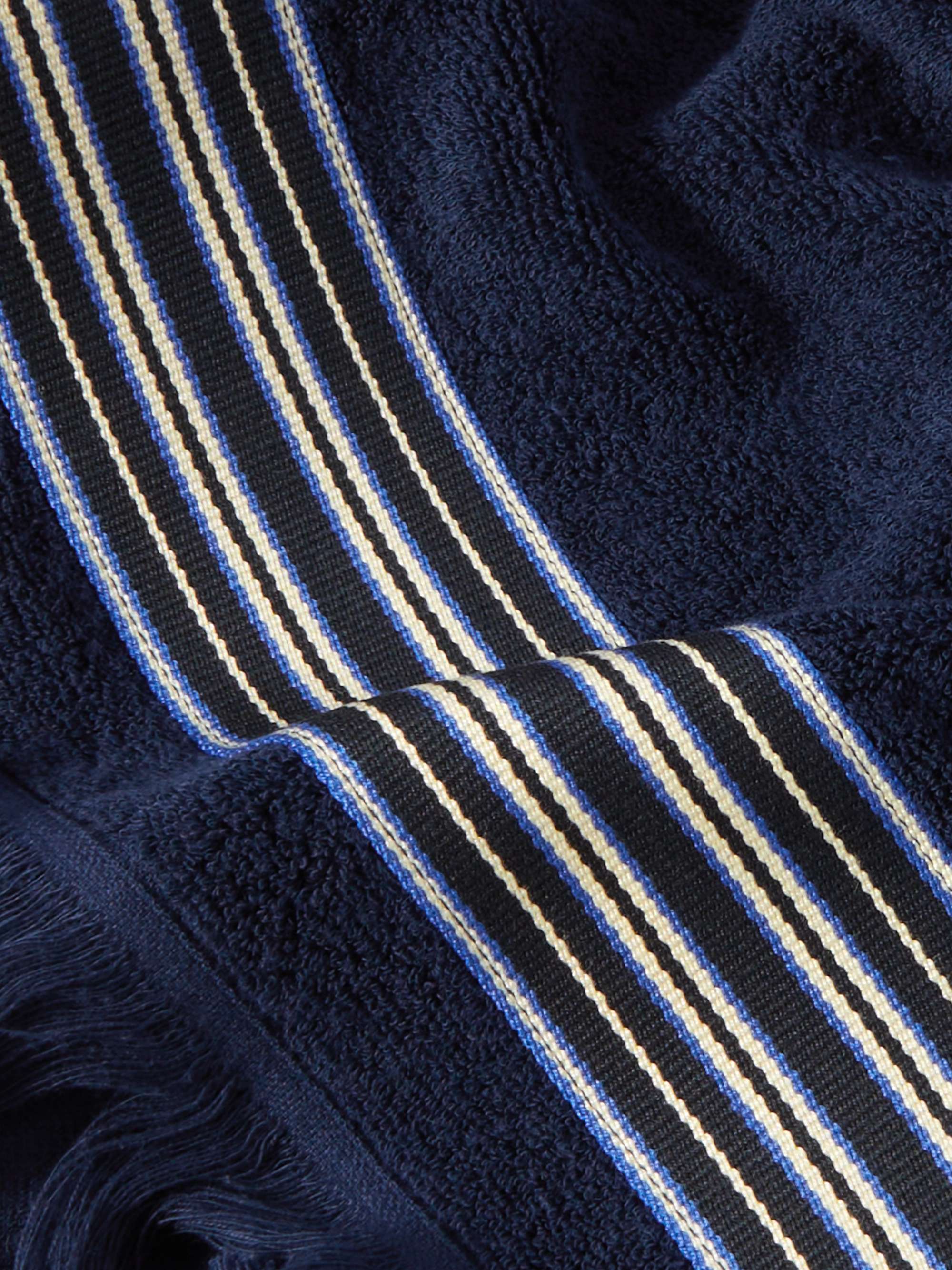 LORO PIANA Suitcase Stripe Fringed Cotton-Jacquard Beach Towel