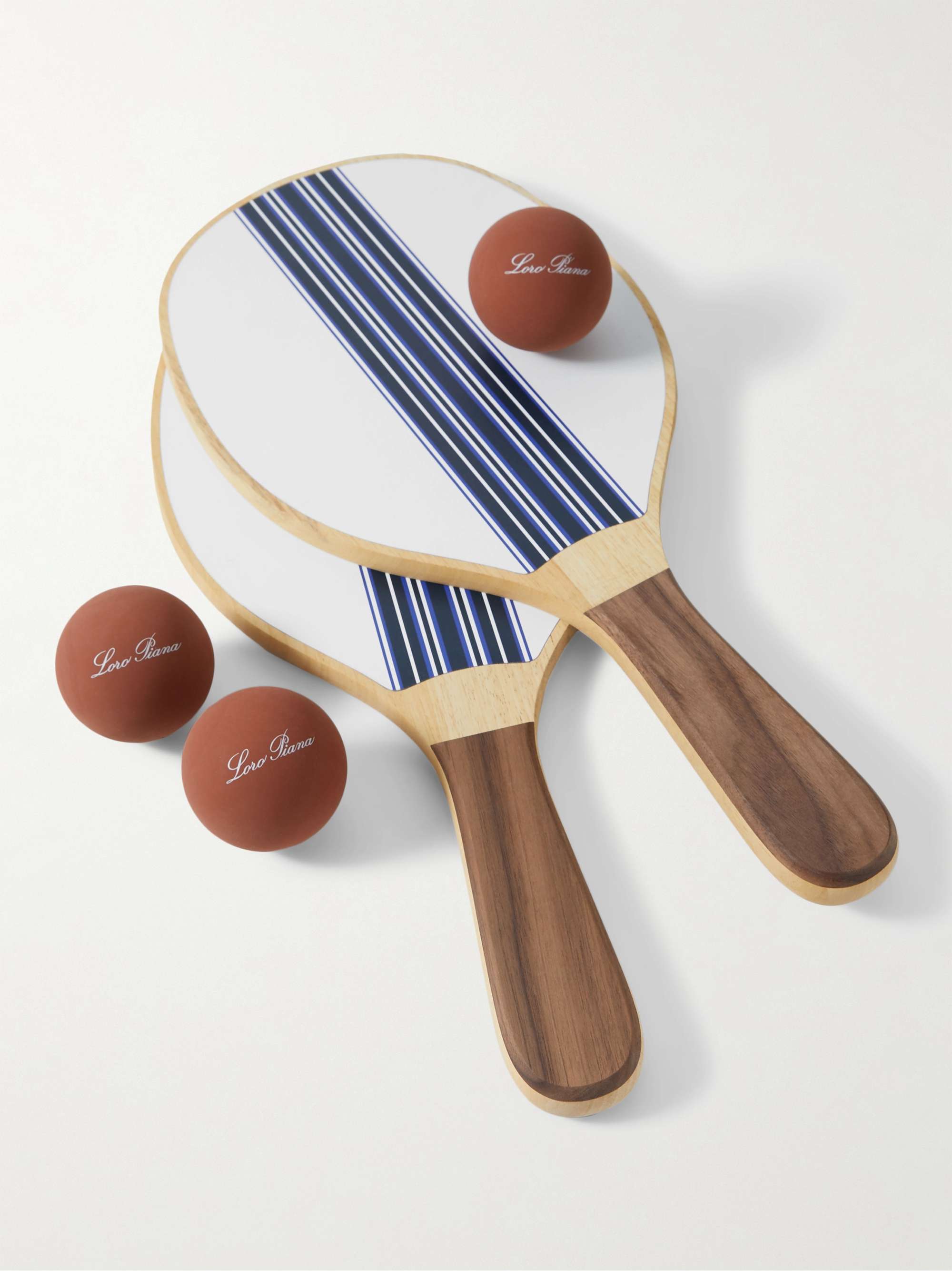 Logo-Print Wooden Beach Bat and Ball Set