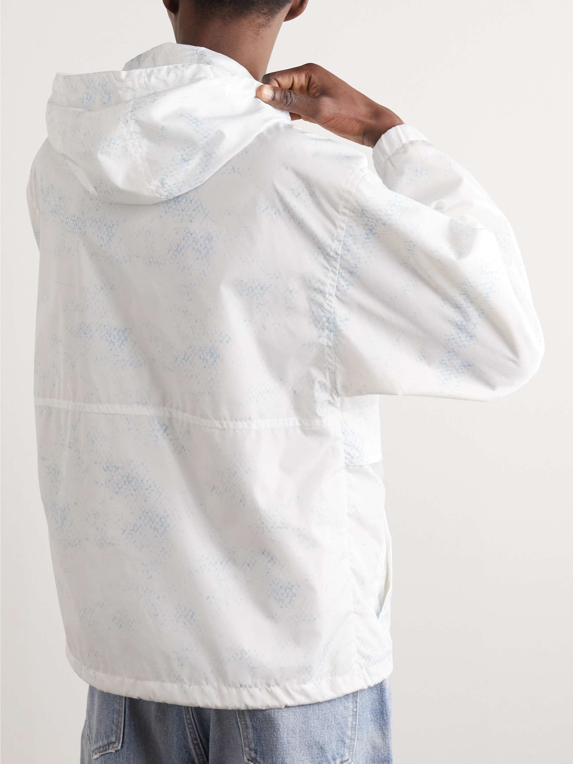 CELINE HOMME + Alyss Estay Logo-Print Shell Hooded Jacket