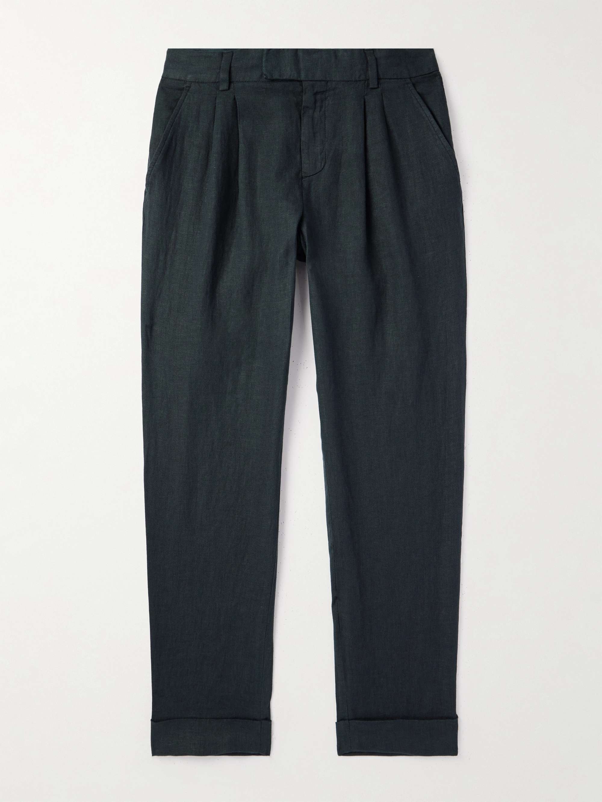 MR P. Tapered Pleated Linen Trousers for Men | MR PORTER