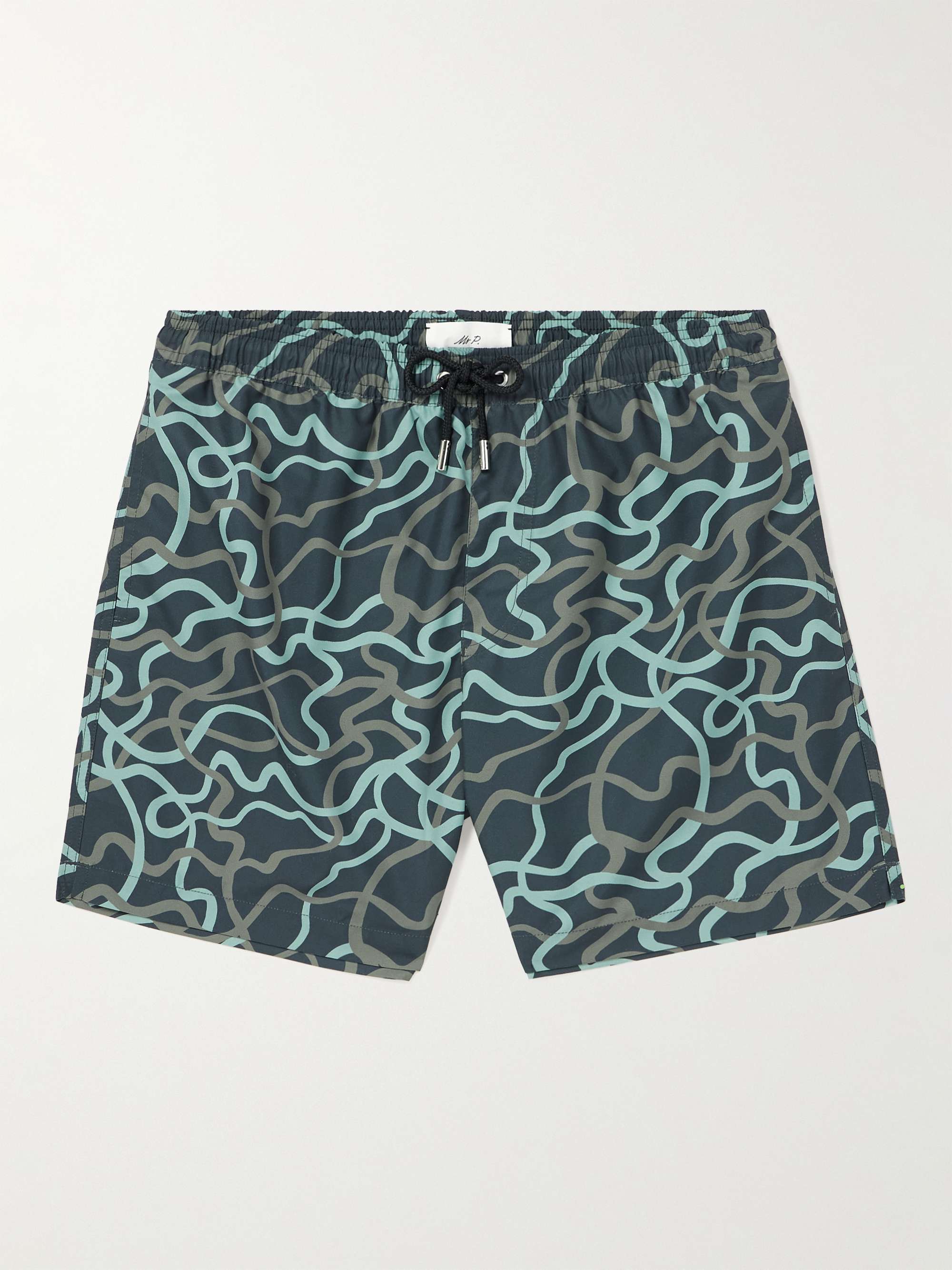 MR P. Straight-Leg Mid-Length Printed Swim Shorts for Men | MR PORTER