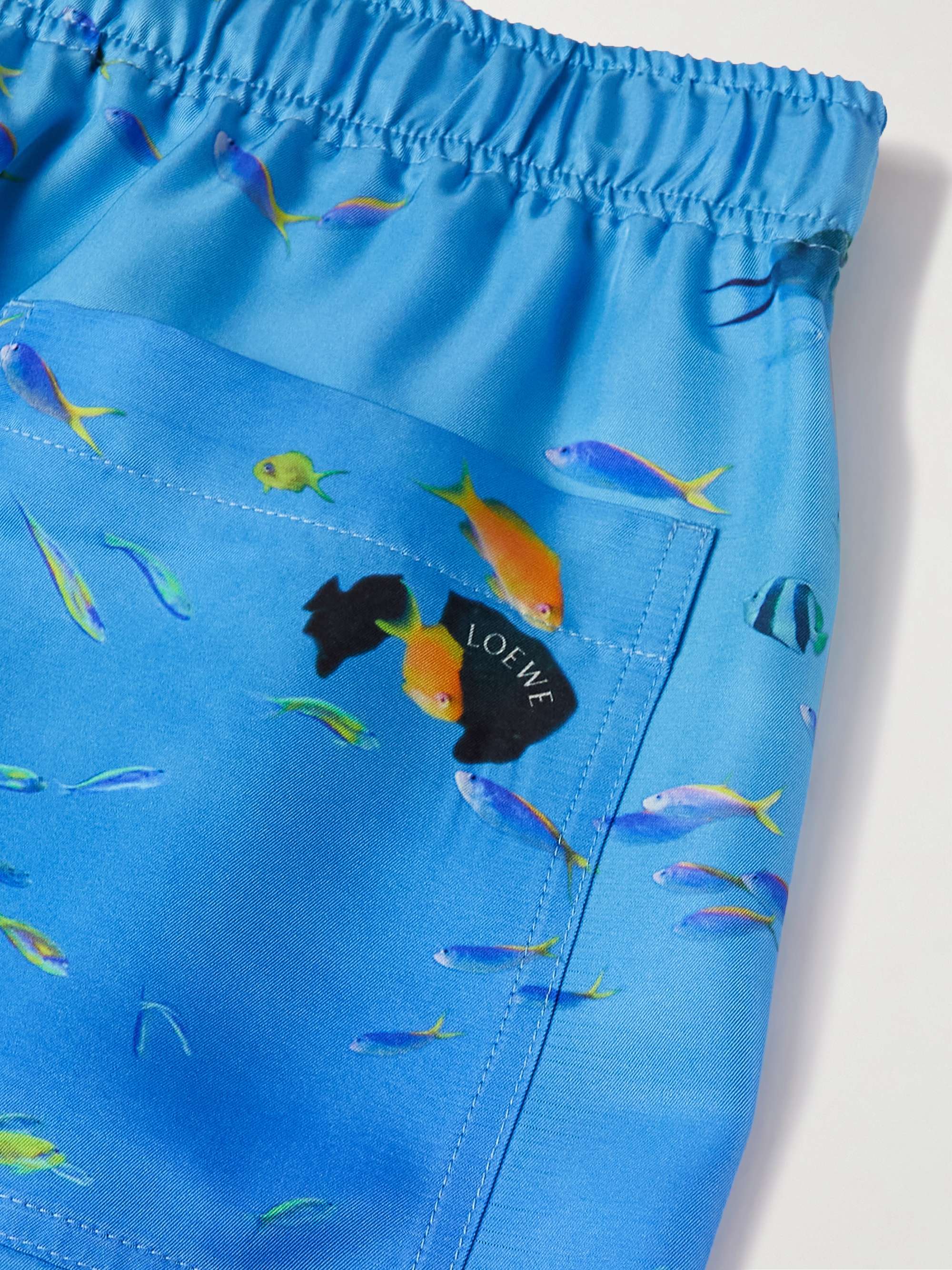 LOEWE Straight-Leg Printed Silk-Faille  Drawstring Shorts