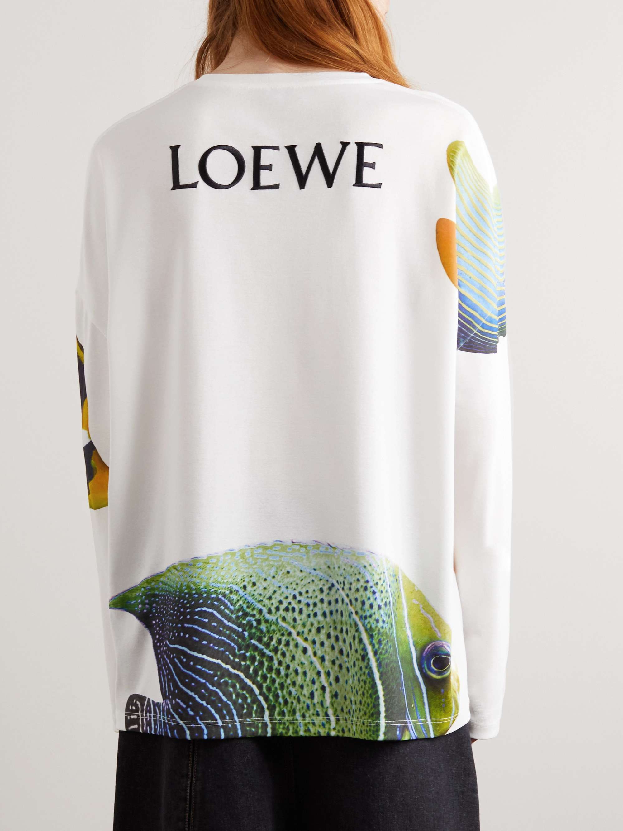 LOEWE Logo-Embroidered Printed Cotton-Jersey T-Shirt